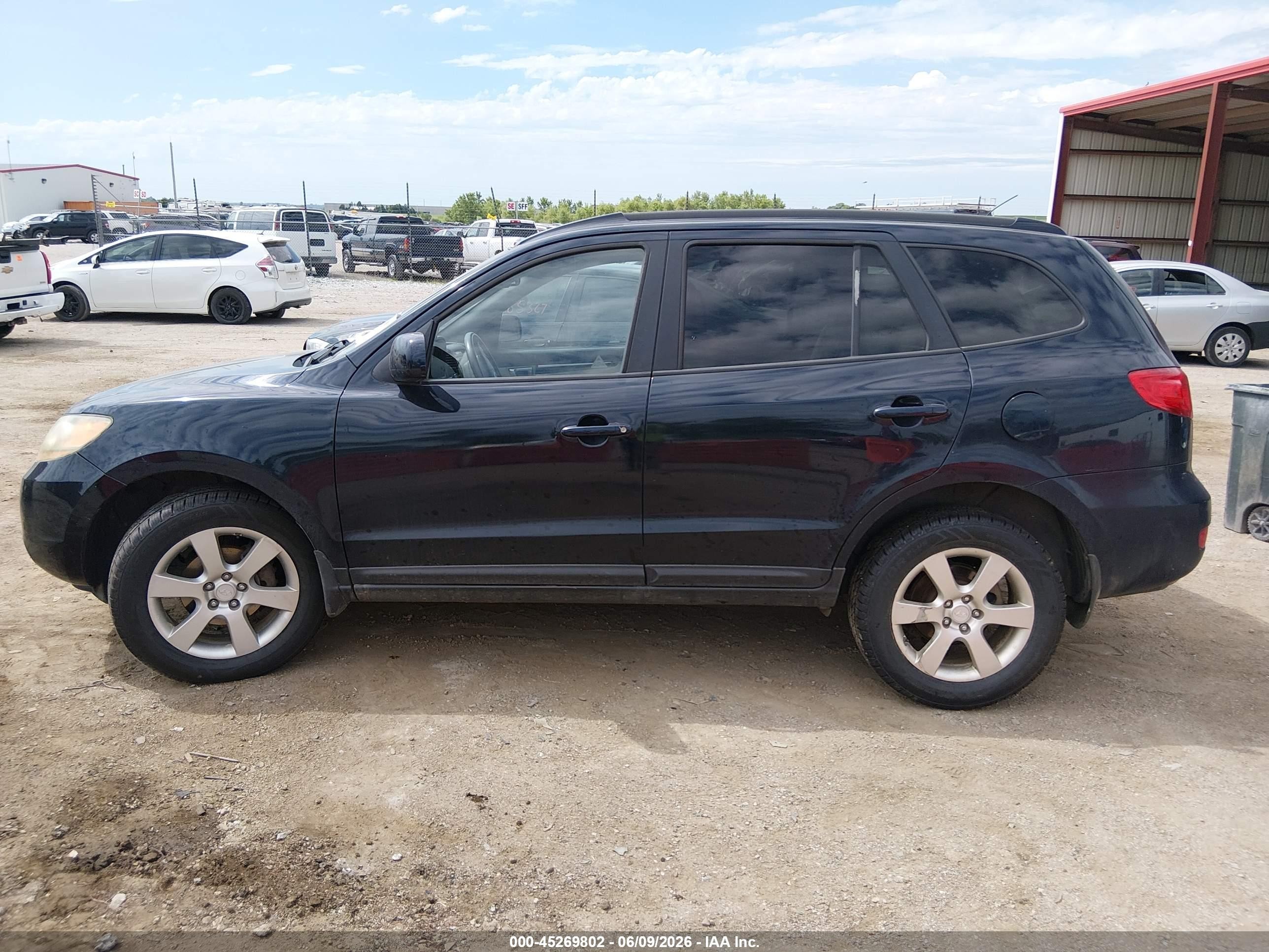 2008 Hyundai Santa Fe Limited/se Black vin: 5NMSH73E48H190625