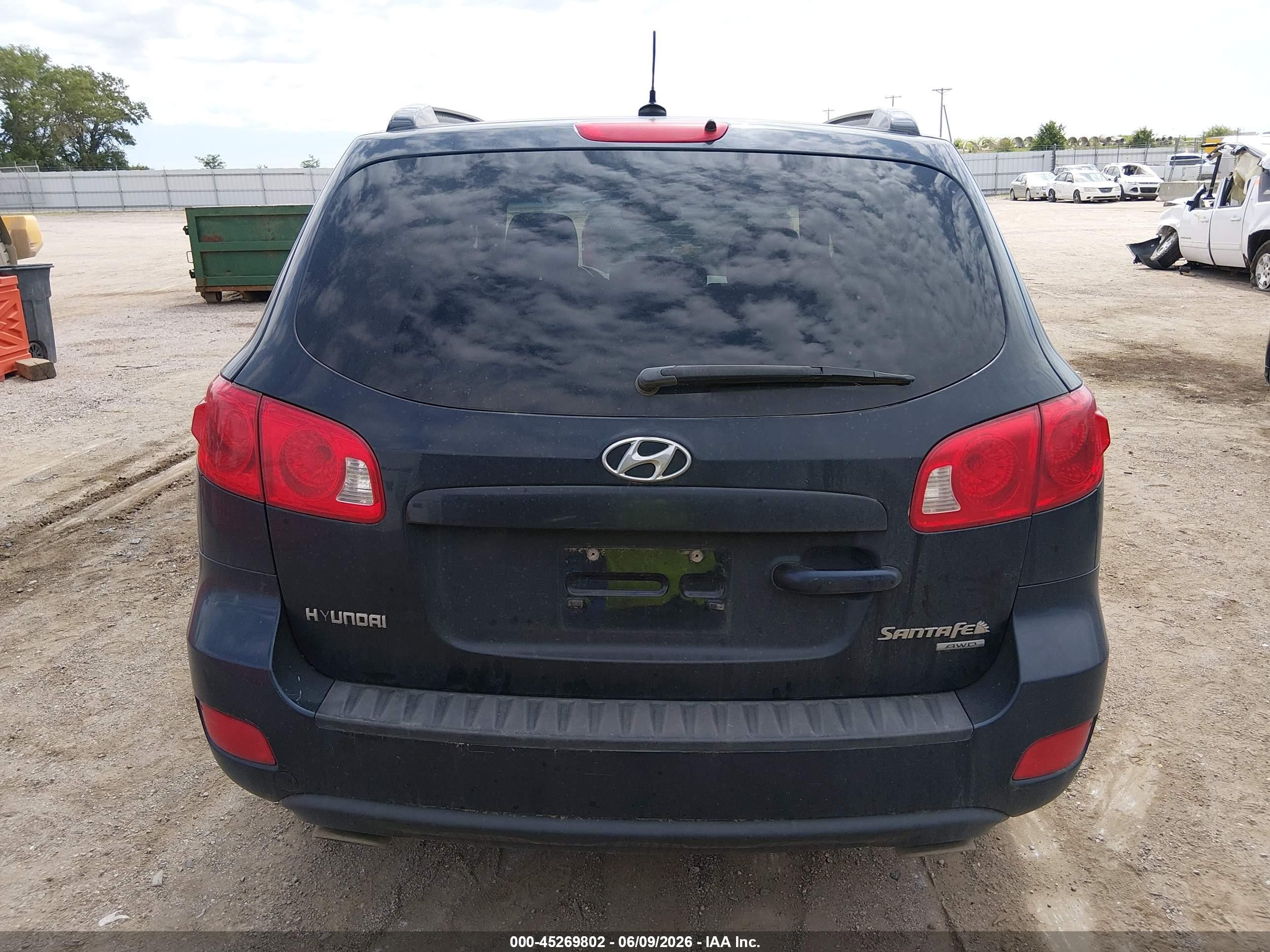 2008 Hyundai Santa Fe Limited/se Black vin: 5NMSH73E48H190625