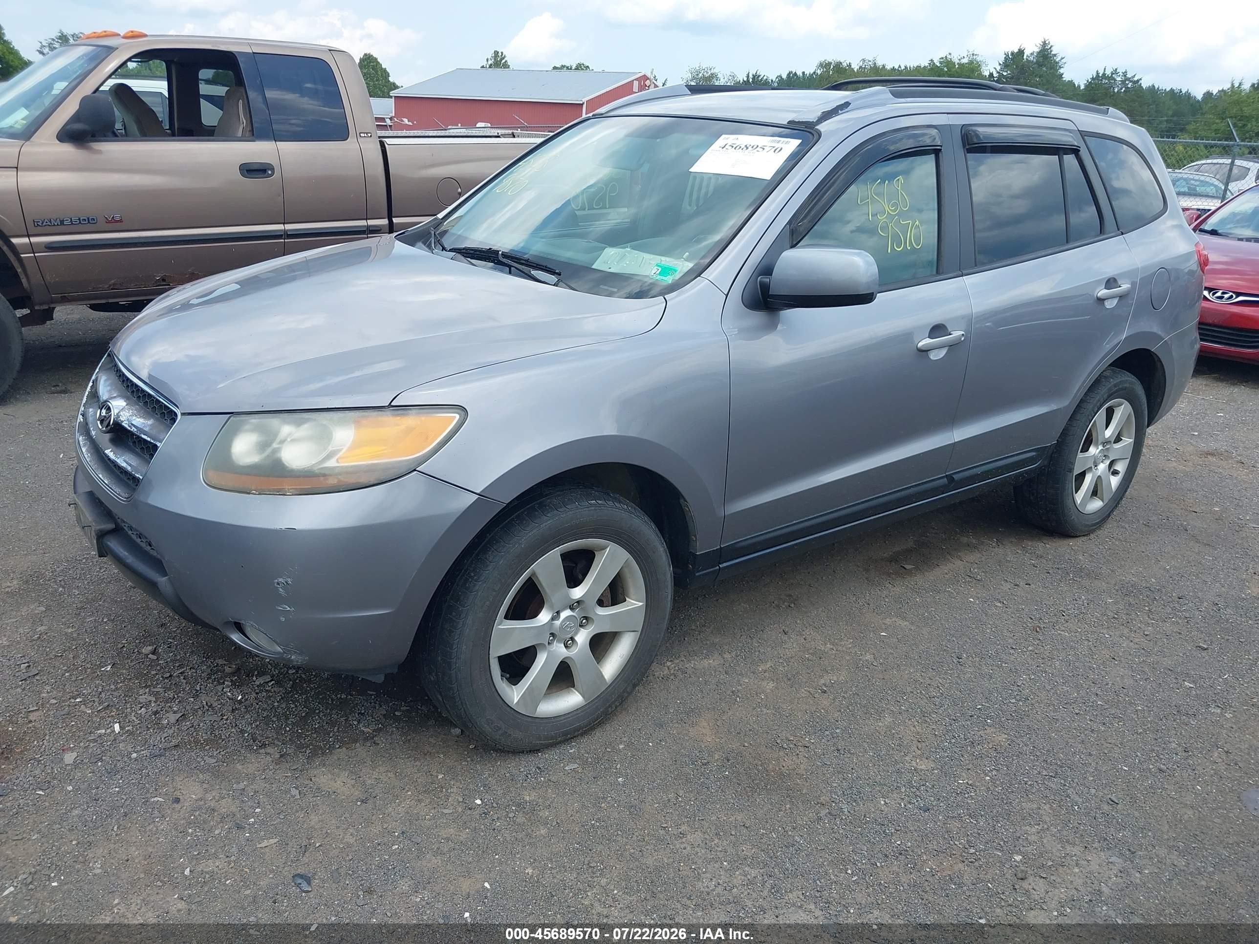 2007 Hyundai Santa Fe Limited/se Silver vin: 5NMSH73E57H111719