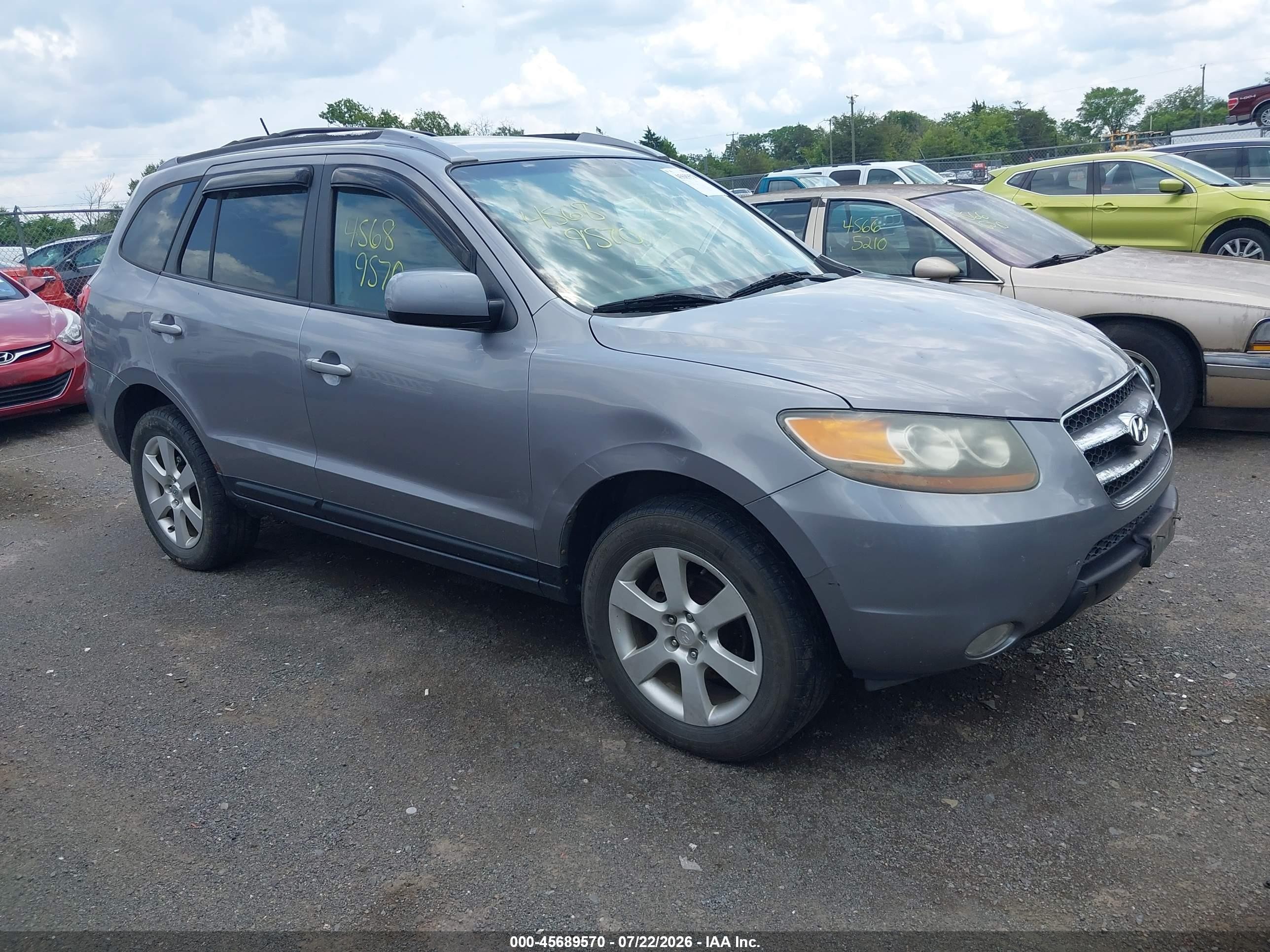 2007 Hyundai Santa Fe Limited/se Silver vin: 5NMSH73E57H111719