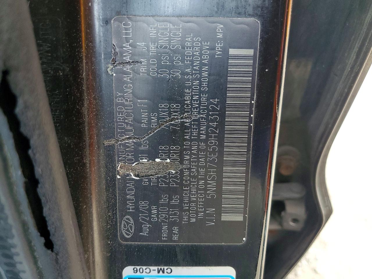 2009 Hyundai Santa Fe Se Black vin: 5NMSH73E59H243124