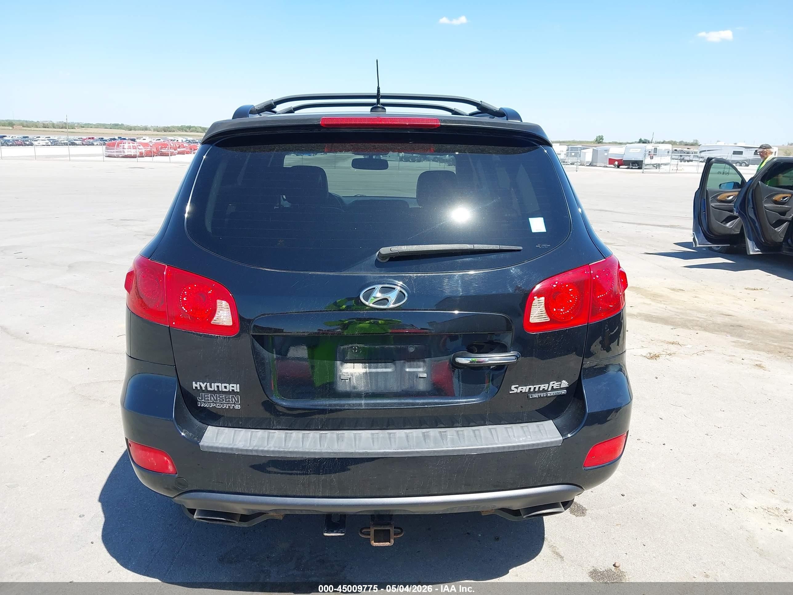 2007 Hyundai Santa Fe Limited/se Black vin: 5NMSH73E67H125547