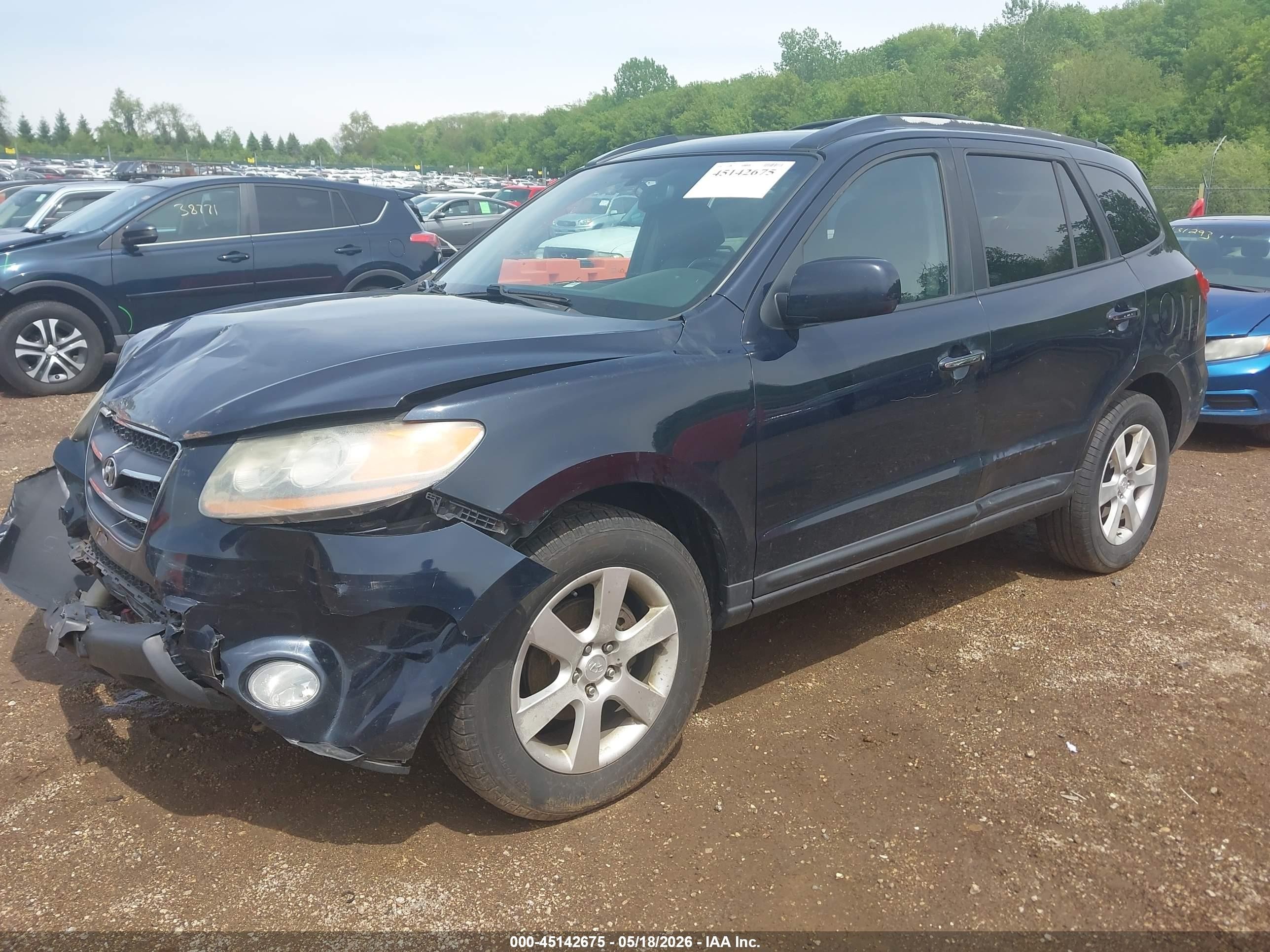 2008 Hyundai Santa Fe Limited/se Navy vin: 5NMSH73E78H173396