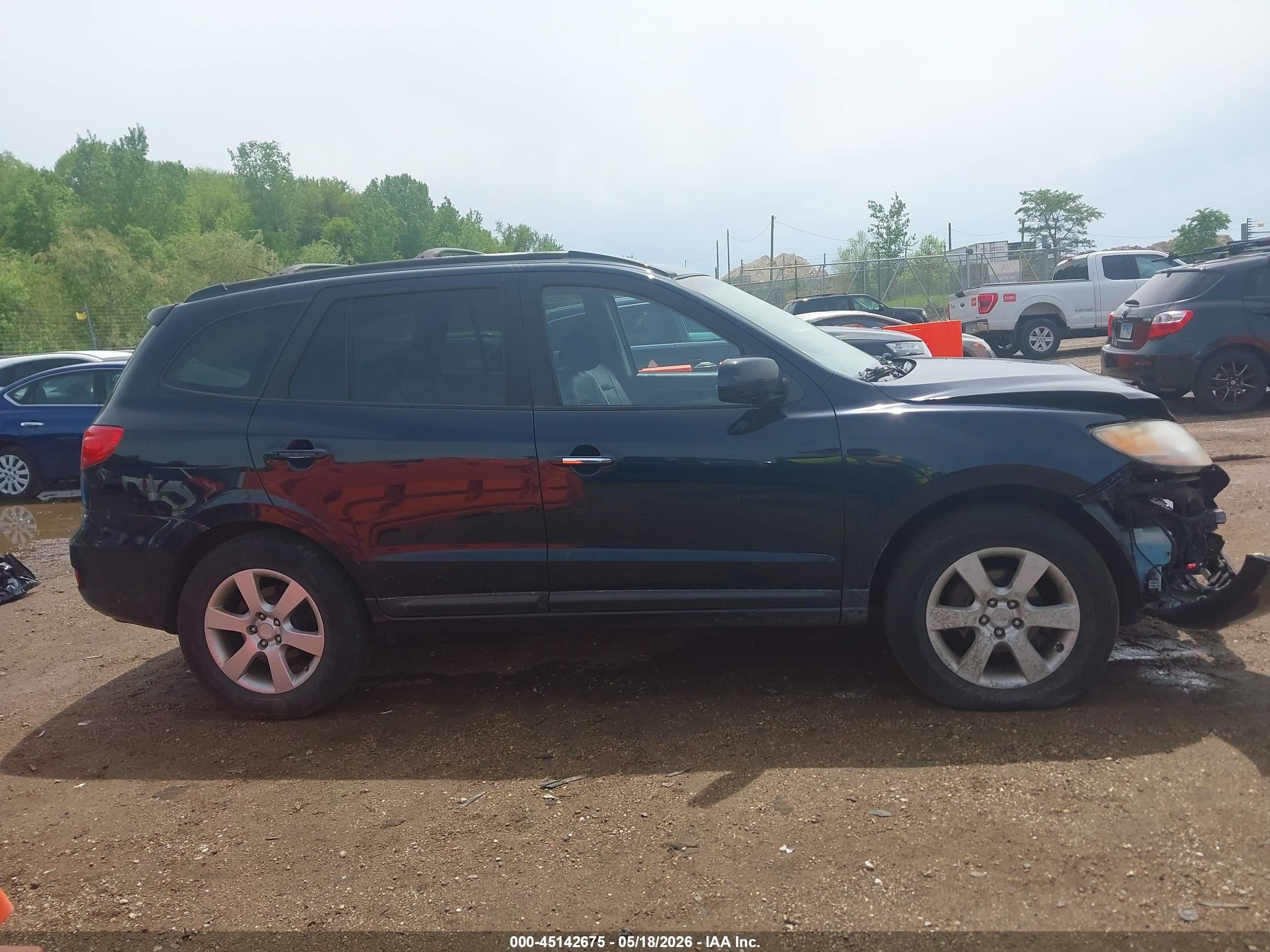 2008 Hyundai Santa Fe Limited/se Navy vin: 5NMSH73E78H173396