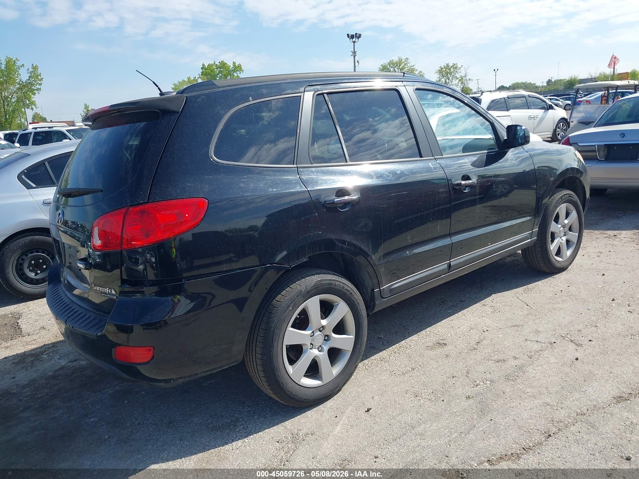2008 Hyundai Santa Fe Limited/se Black vin: 5NMSH73E78H227182