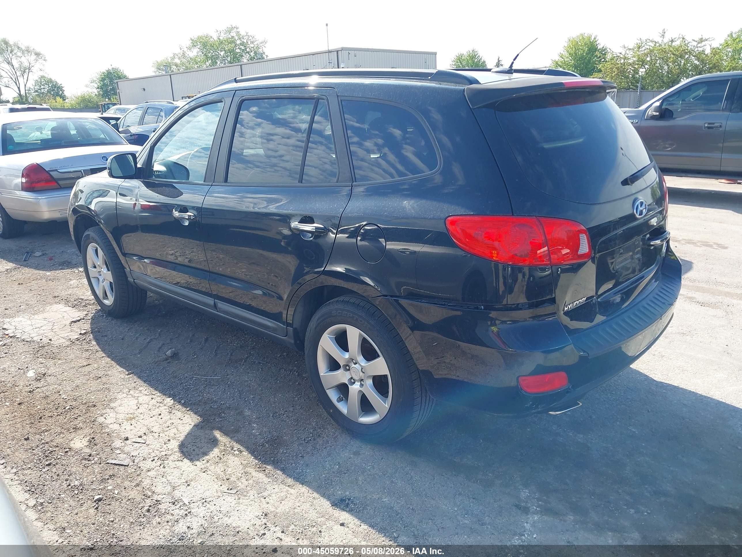 2008 Hyundai Santa Fe Limited/se Black vin: 5NMSH73E78H227182