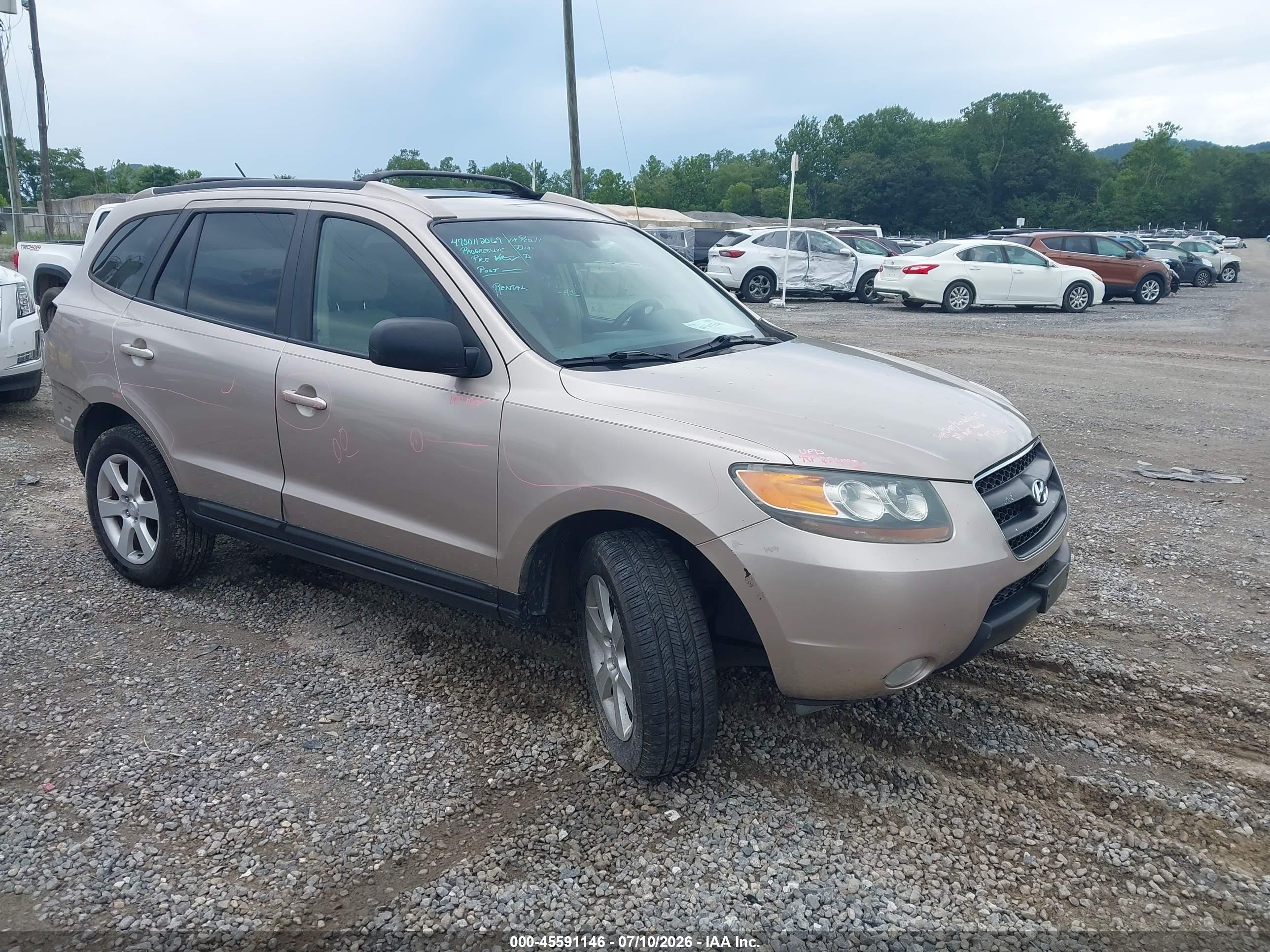2007 Hyundai Santa Fe Limited/se Золотой vin: 5NMSH73E87H012103