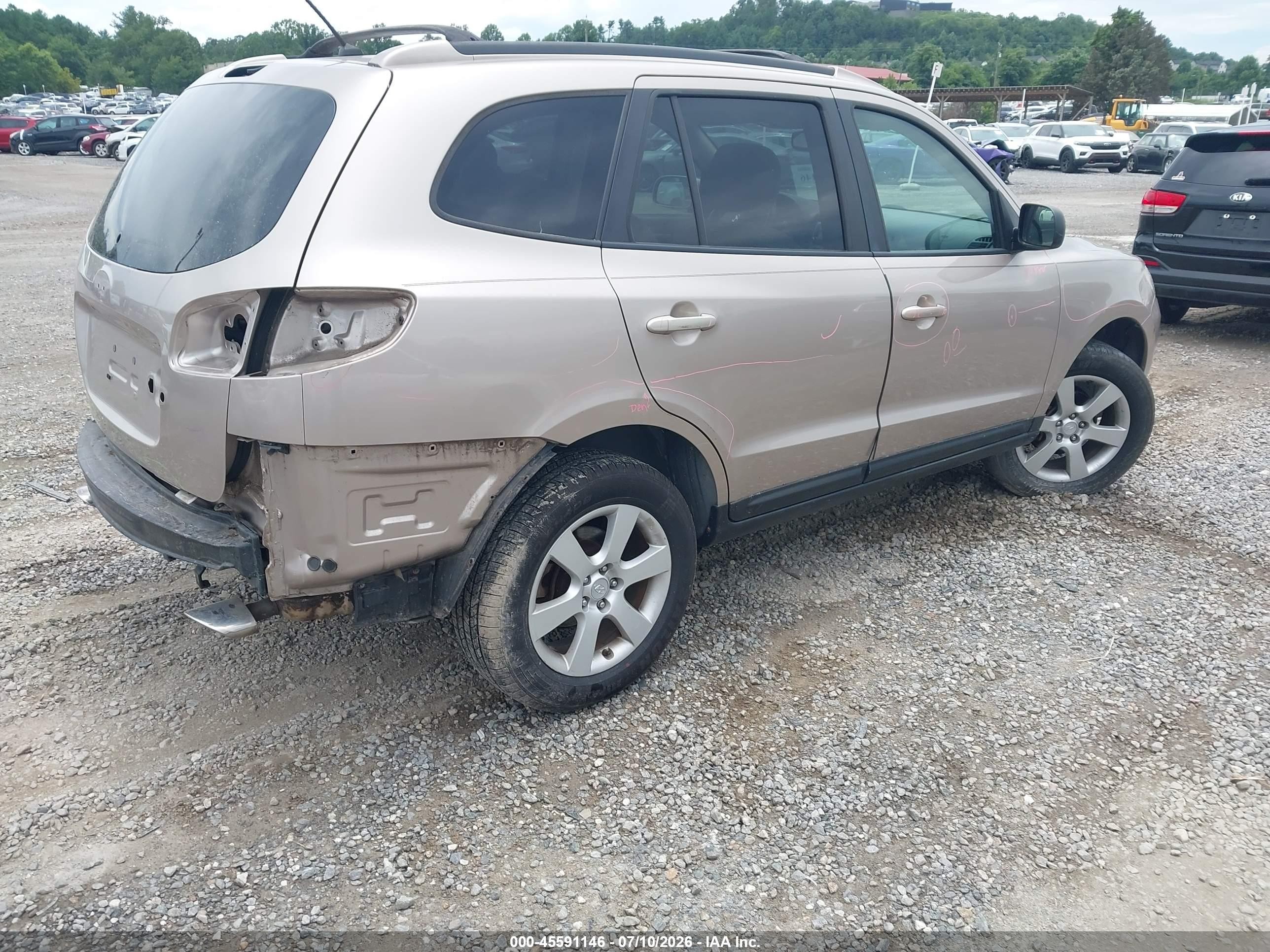 2007 Hyundai Santa Fe Limited/se Золотой vin: 5NMSH73E87H012103