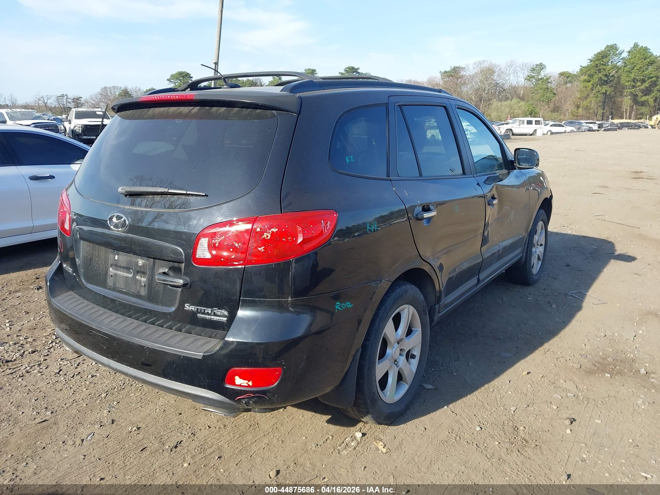 2009 Hyundai Santa Fe Limited Black vin: 5NMSH73E89H312405