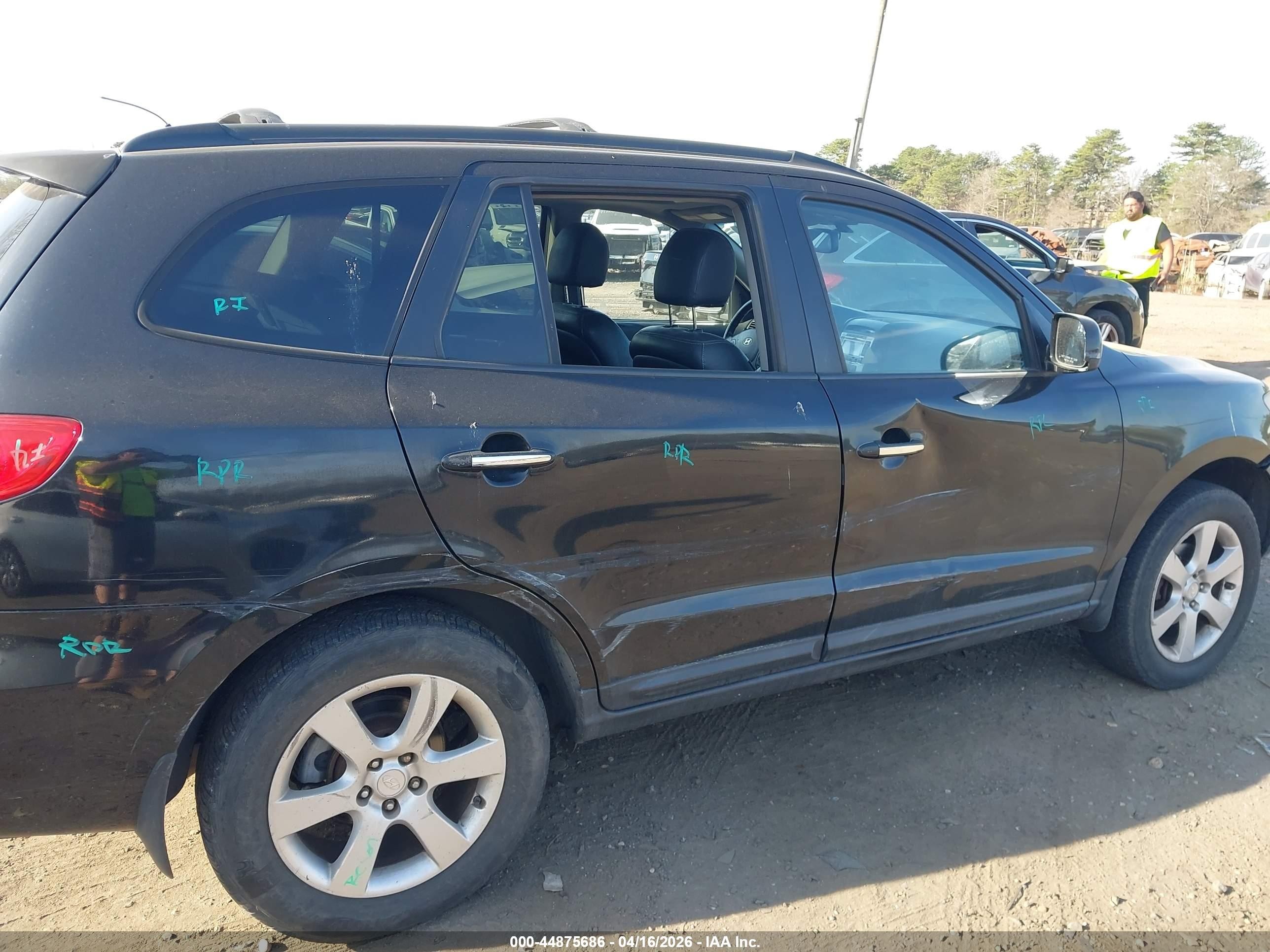 2009 Hyundai Santa Fe Limited Black vin: 5NMSH73E89H312405