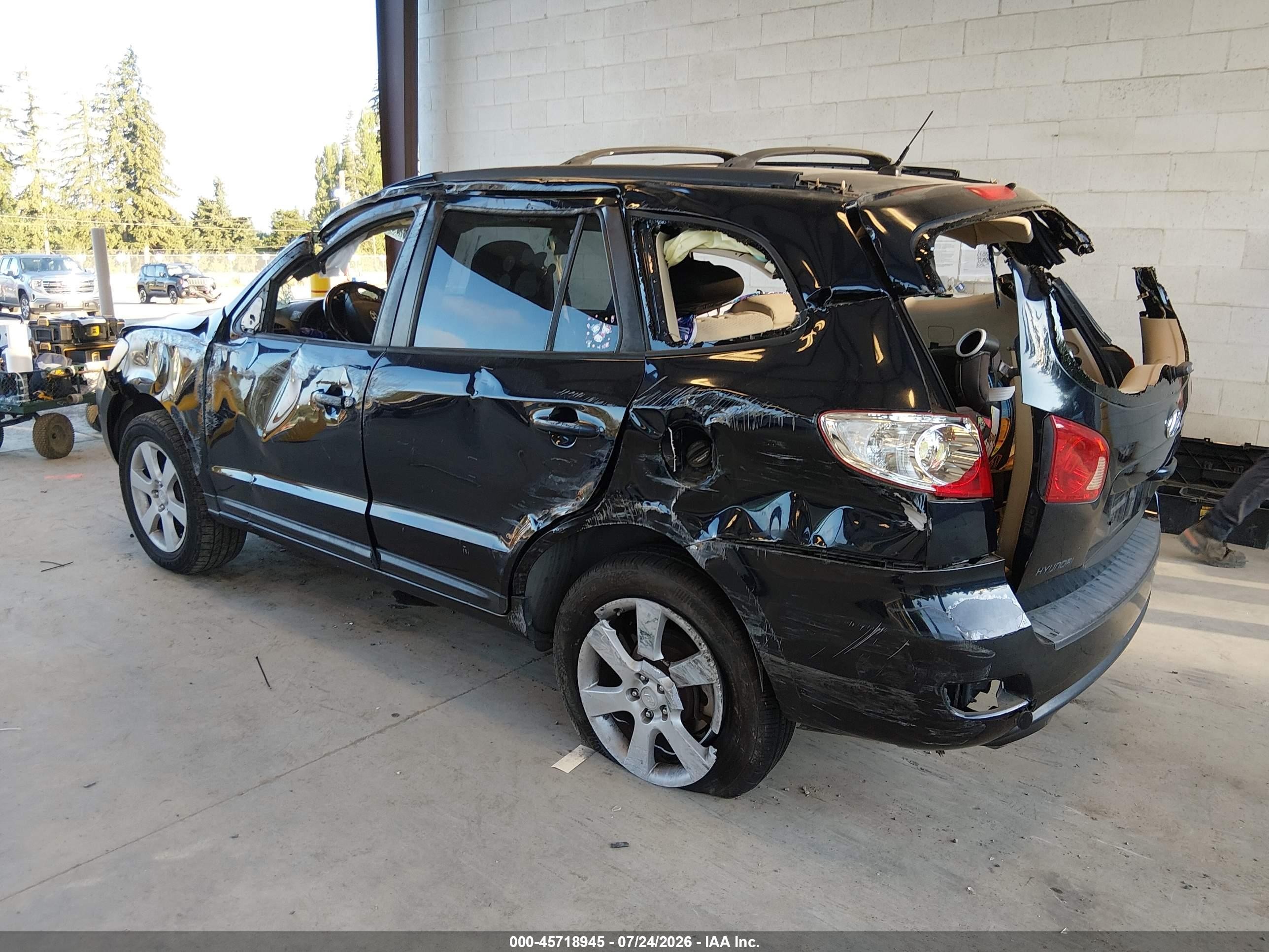 2007 Hyundai Santa Fe Limited/se Black vin: 5NMSH73E97H015107