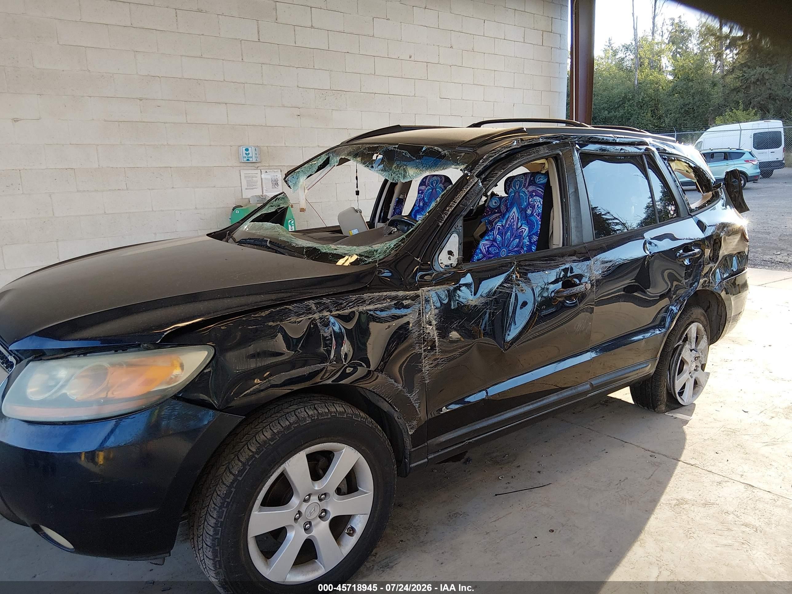 2007 Hyundai Santa Fe Limited/se Black vin: 5NMSH73E97H015107