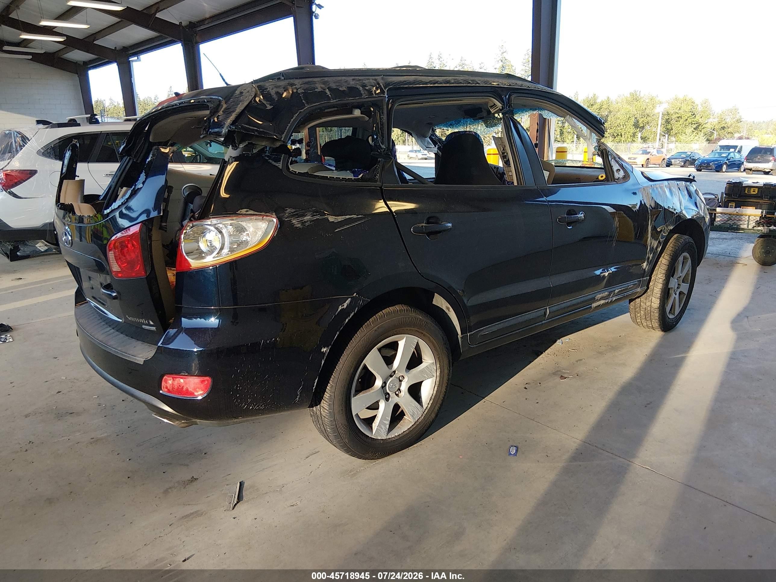 2007 Hyundai Santa Fe Limited/se Black vin: 5NMSH73E97H015107