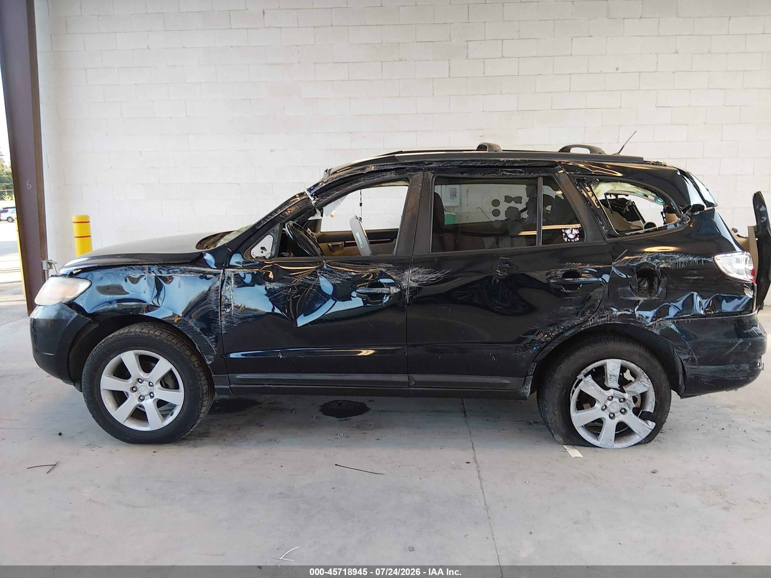 2007 Hyundai Santa Fe Limited/se Black vin: 5NMSH73E97H015107