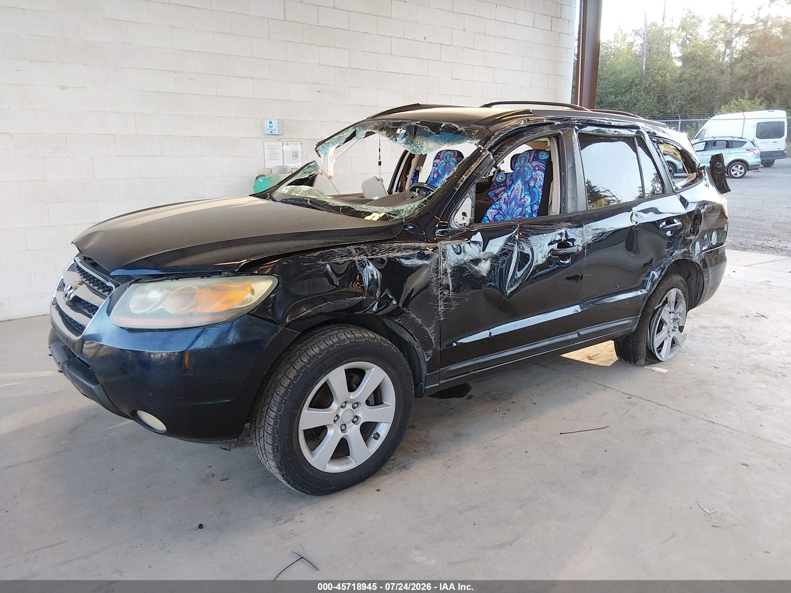 2007 Hyundai Santa Fe Limited/se Black vin: 5NMSH73E97H015107