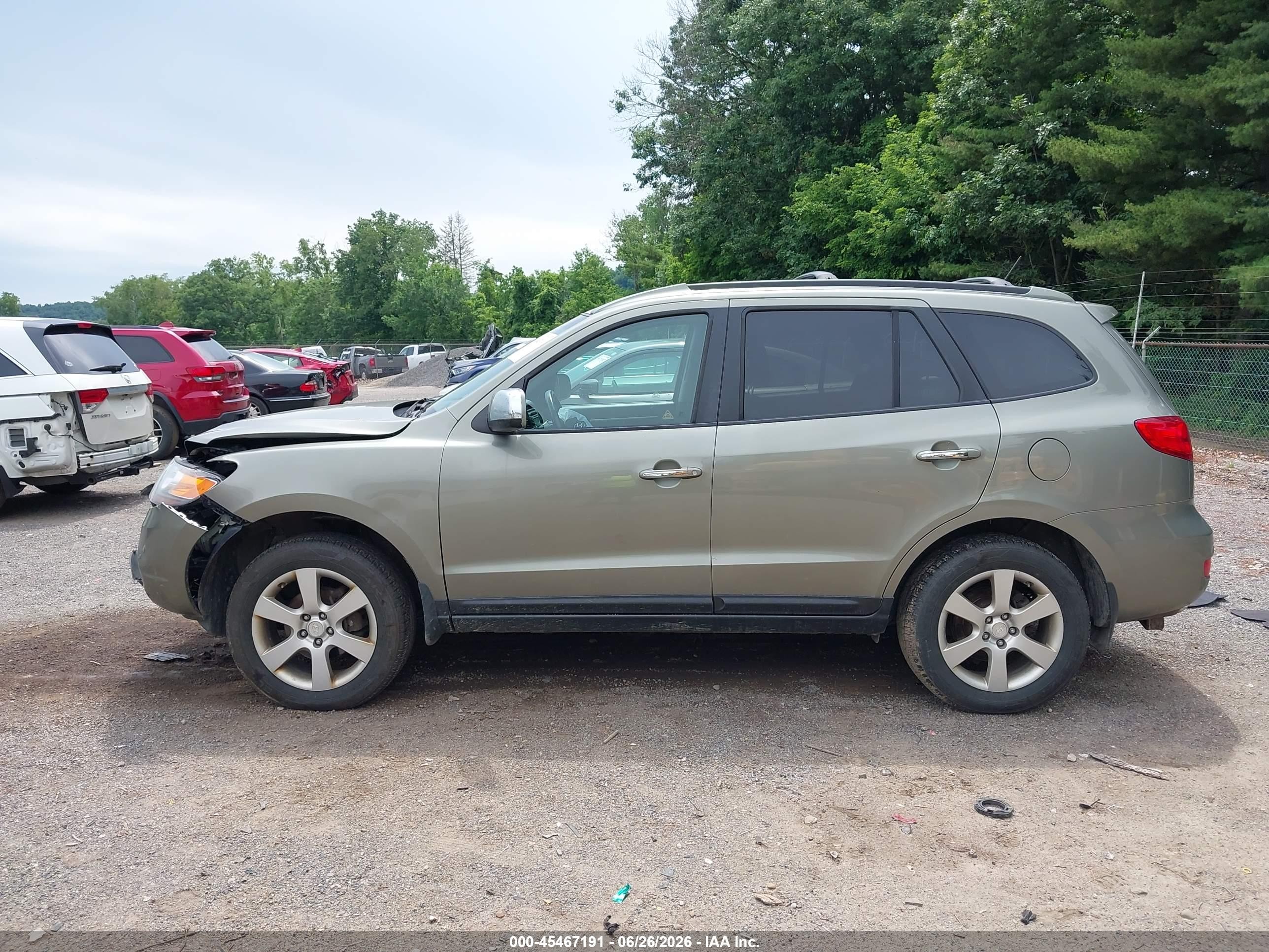 2007 Hyundai Santa Fe Limited/se Green vin: 5NMSH73E97H118141