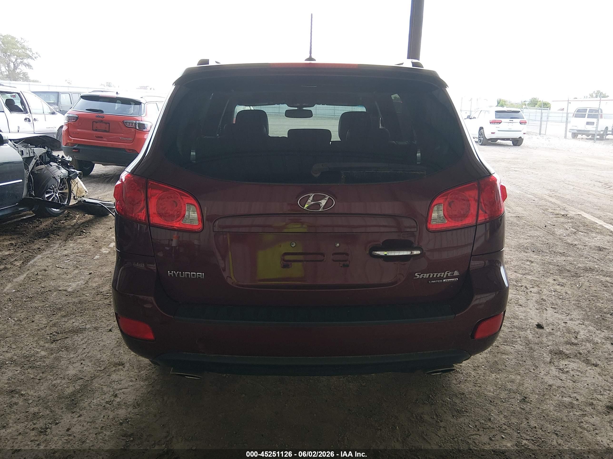 2008 Hyundai Santa Fe Limited/se Темно-бордовый vin: 5NMSH73E98H224686