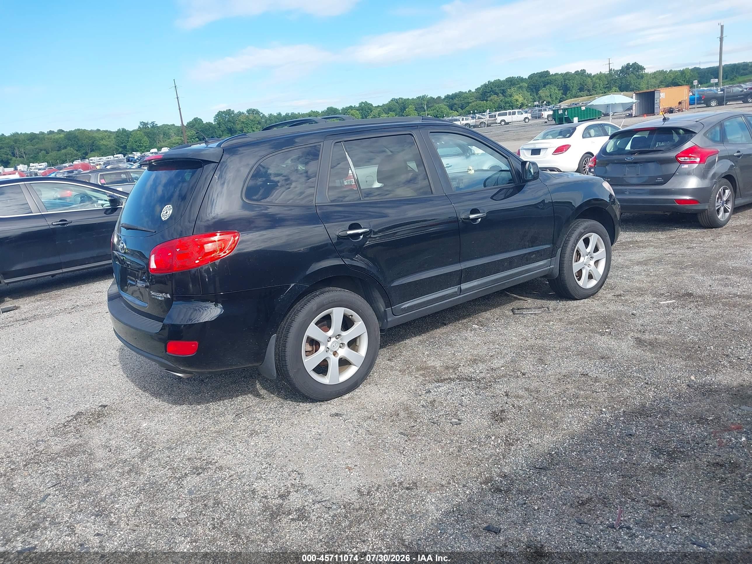 2009 Hyundai Santa Fe Limited Black vin: 5NMSH73E99H296392