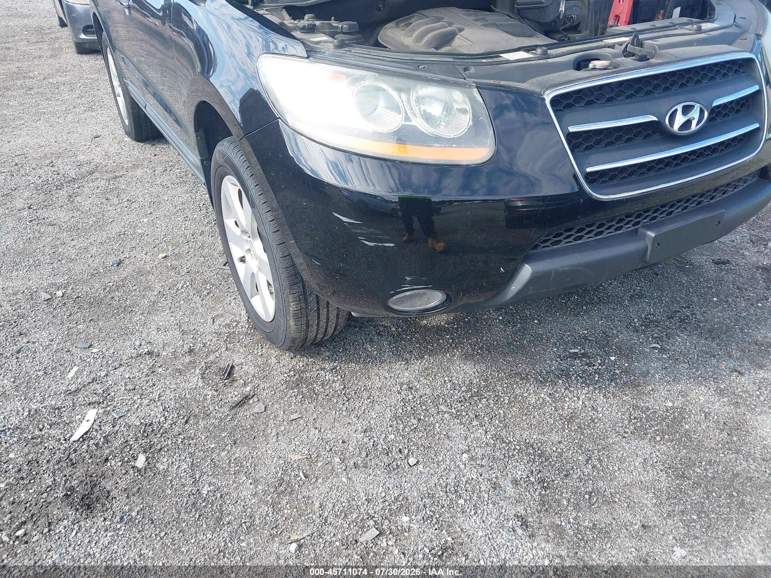2009 Hyundai Santa Fe Limited Black vin: 5NMSH73E99H296392