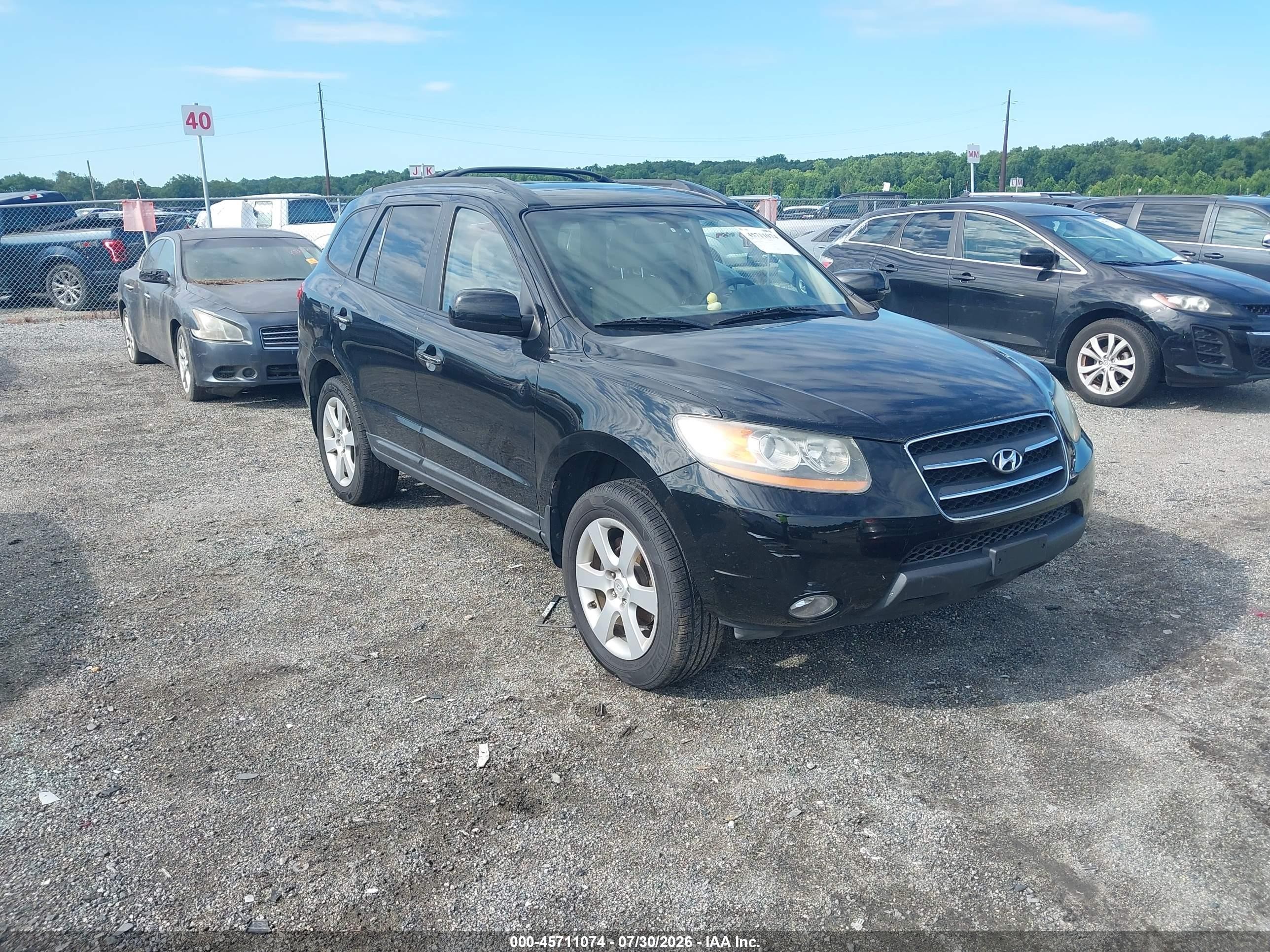 2009 Hyundai Santa Fe Limited Black vin: 5NMSH73E99H296392