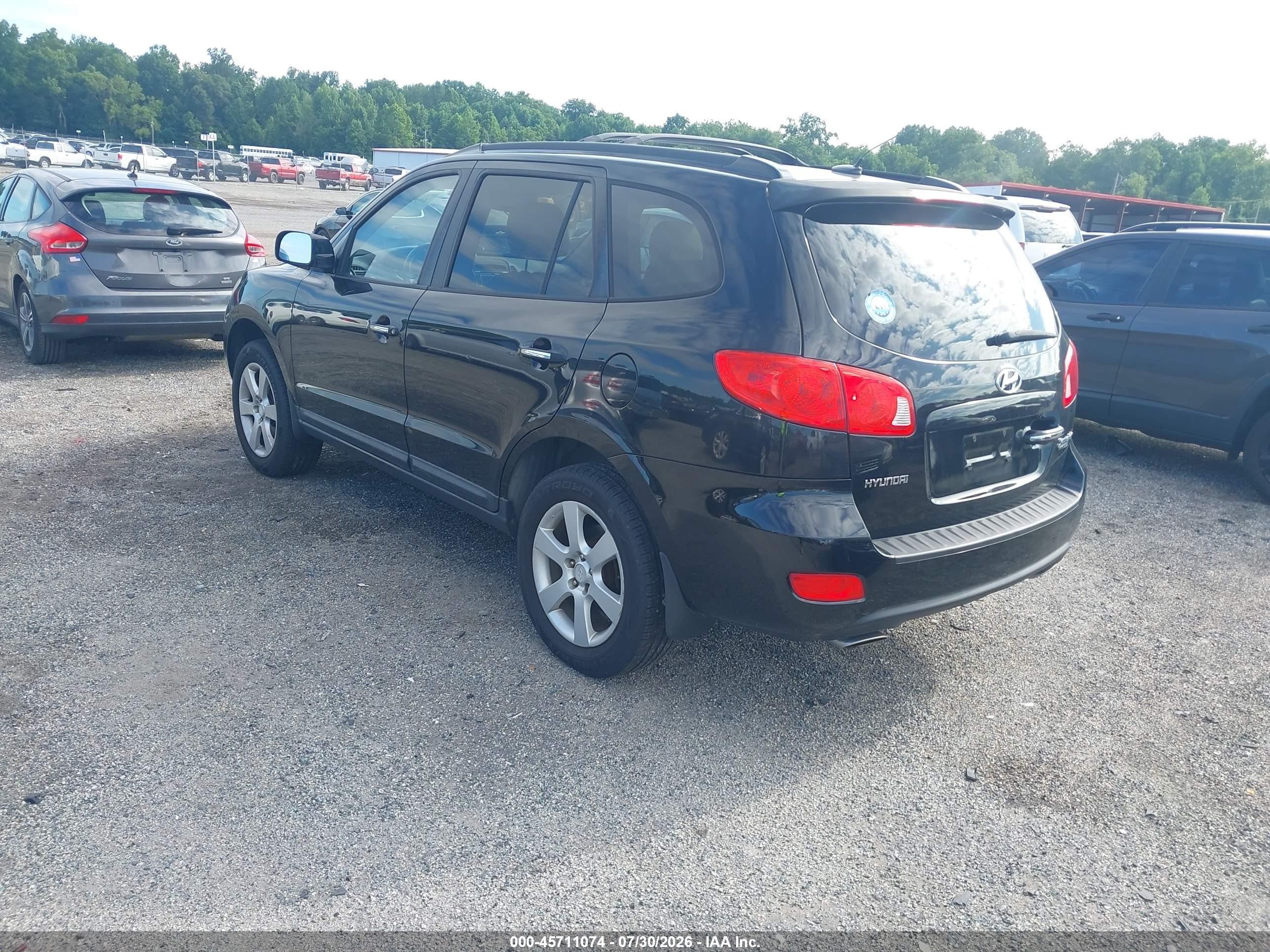 2009 Hyundai Santa Fe Limited Black vin: 5NMSH73E99H296392