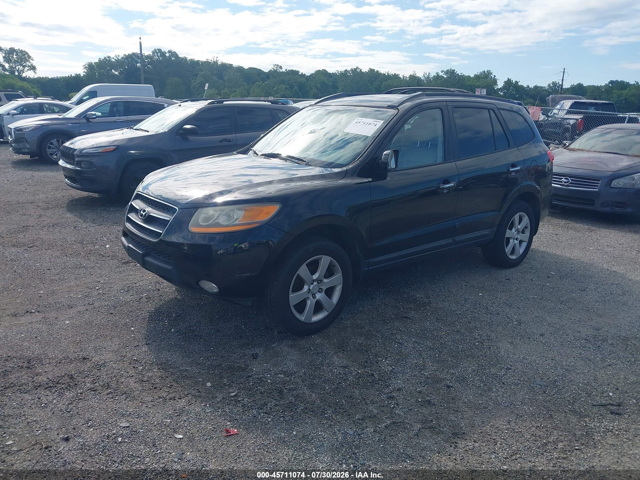 2009 Hyundai Santa Fe Limited Black vin: 5NMSH73E99H296392