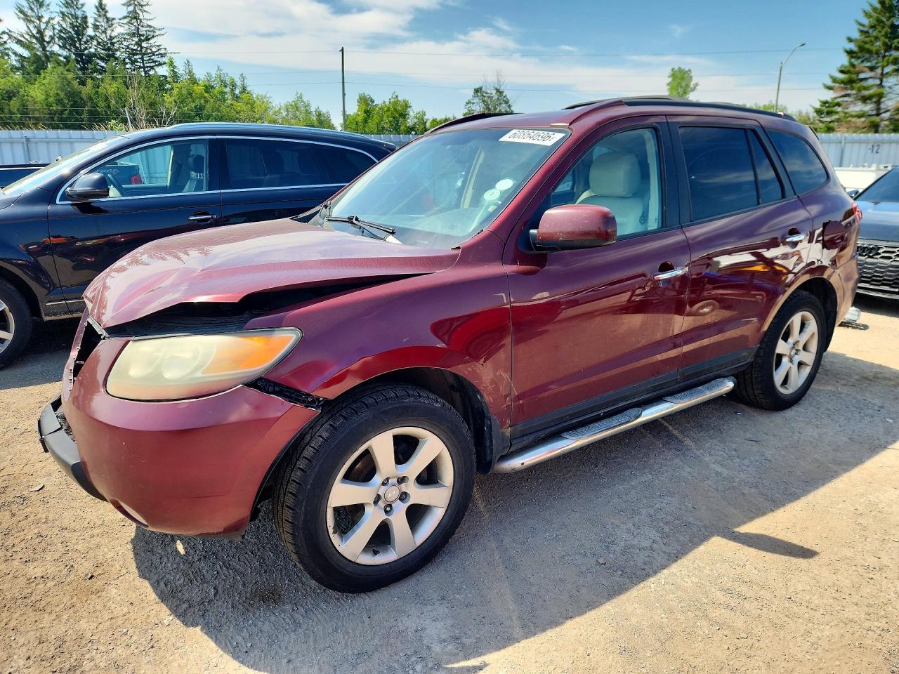2007 Hyundai Santa Fe Se Maroon vin: 5NMSH73EX7H070231