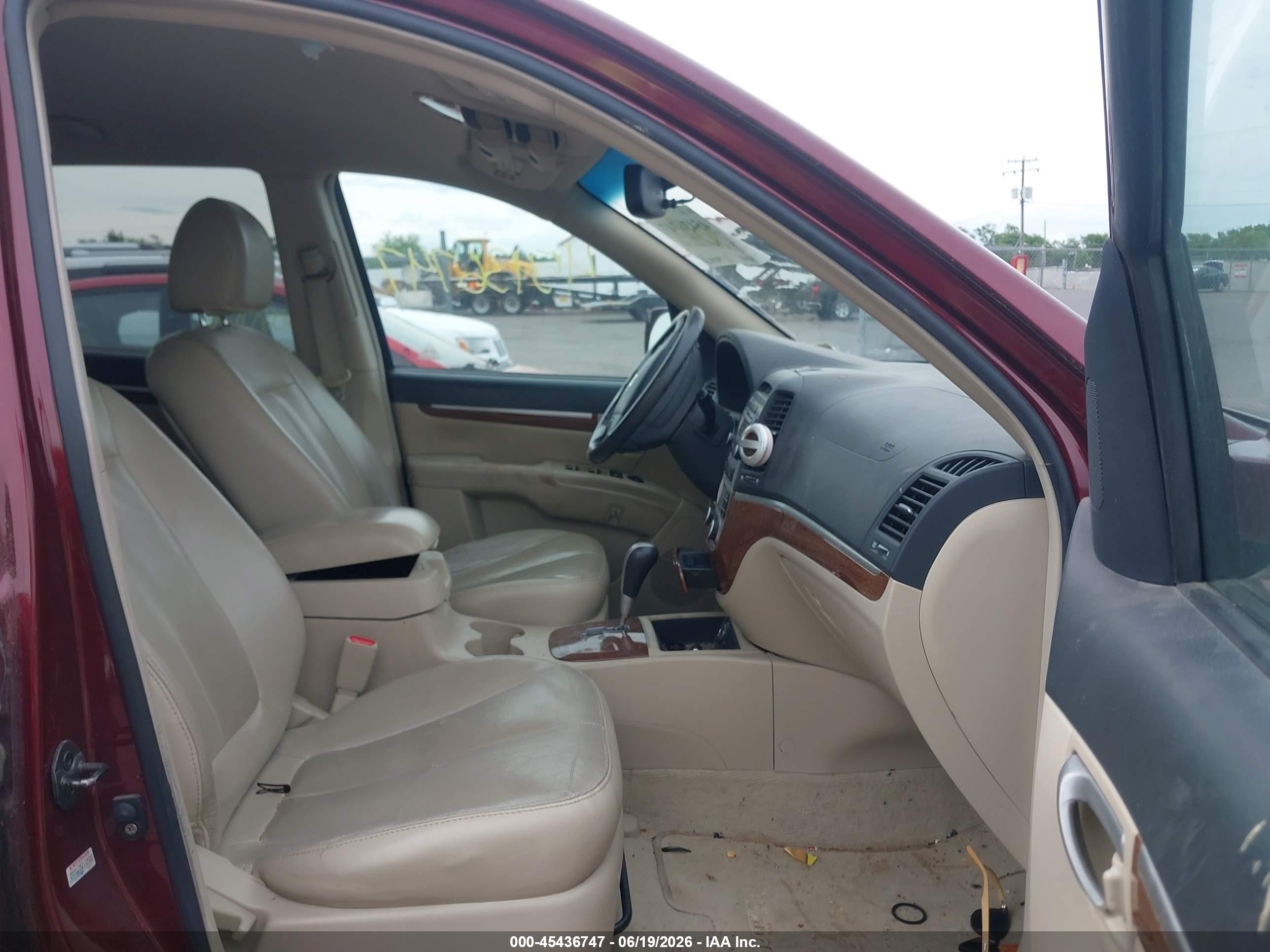 2007 Hyundai Santa Fe Limited/se Burgundy vin: 5NMSH73EX7H114941