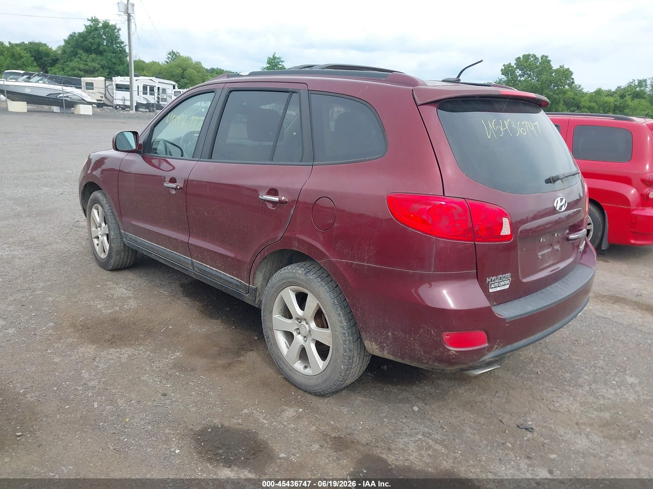 2007 Hyundai Santa Fe Limited/se Burgundy vin: 5NMSH73EX7H114941