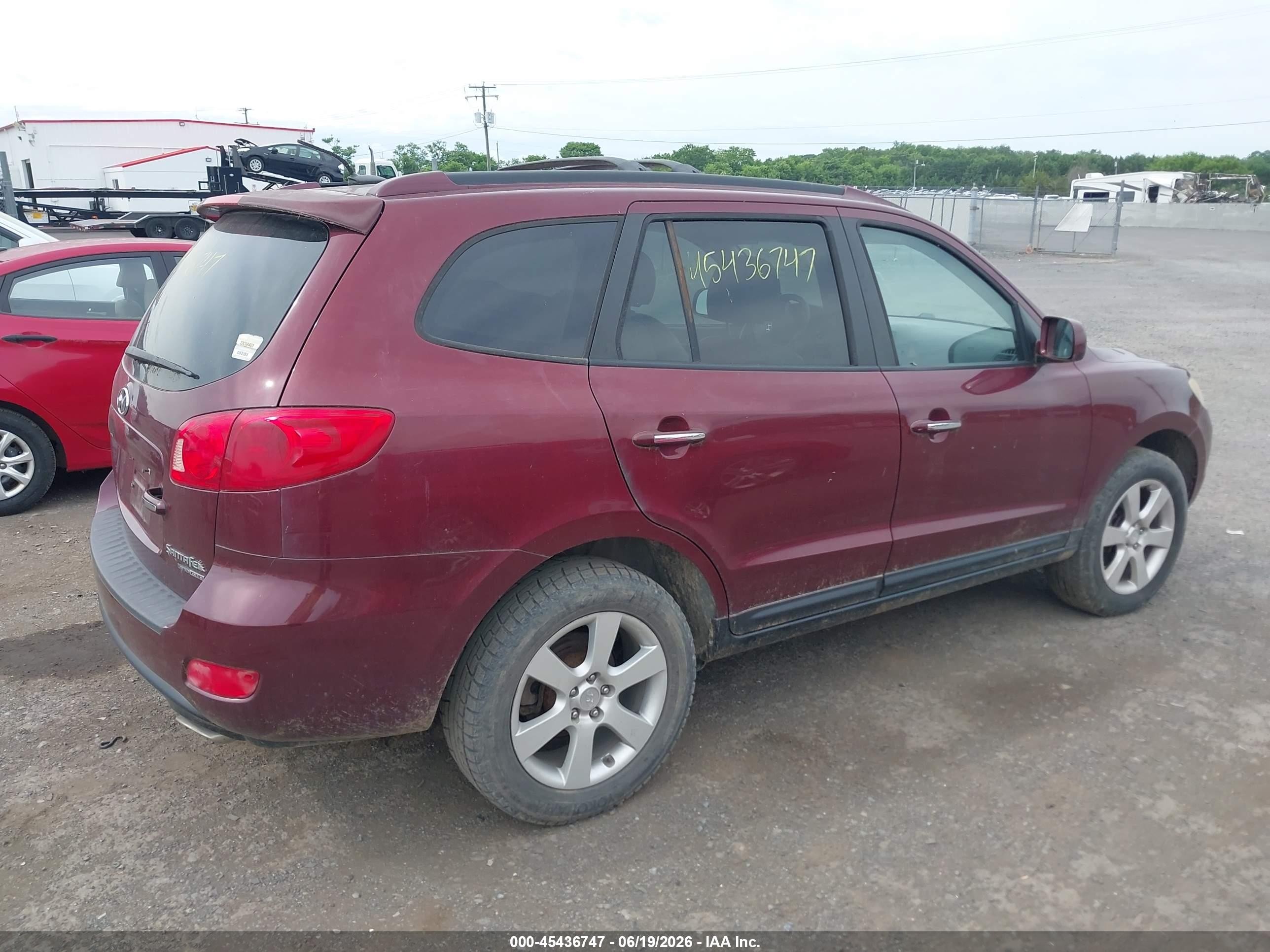 2007 Hyundai Santa Fe Limited/se Burgundy vin: 5NMSH73EX7H114941