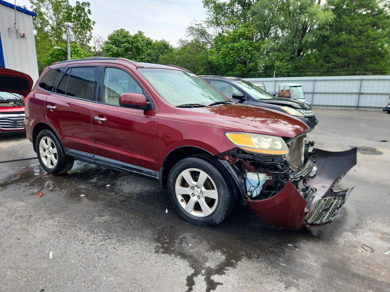 2008 Hyundai Santa Fe Se Burgundy vin: 5NMSH73EX8H176292