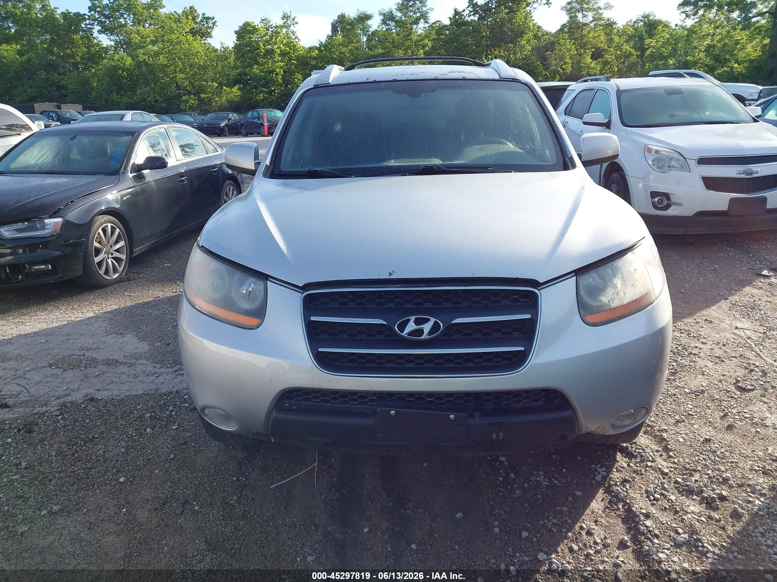 2009 Hyundai Santa Fe Limited Silver vin: 5NMSH73EX9H234757