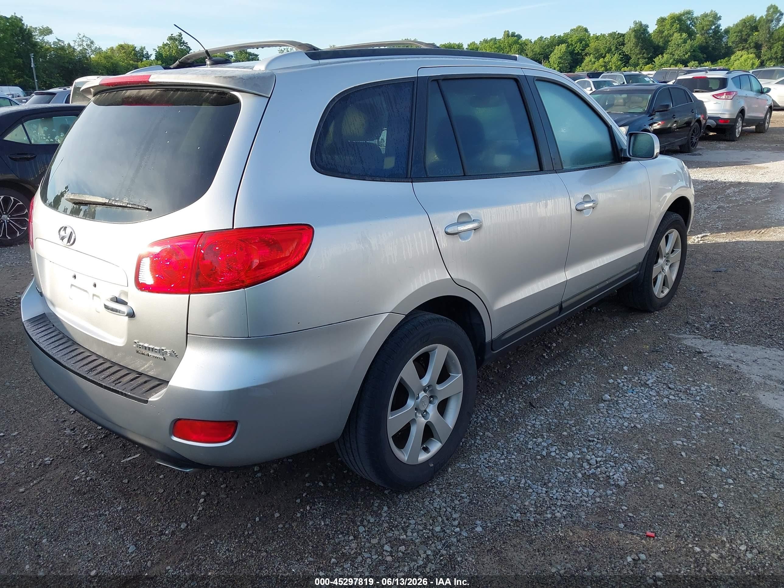 2009 Hyundai Santa Fe Limited Silver vin: 5NMSH73EX9H234757