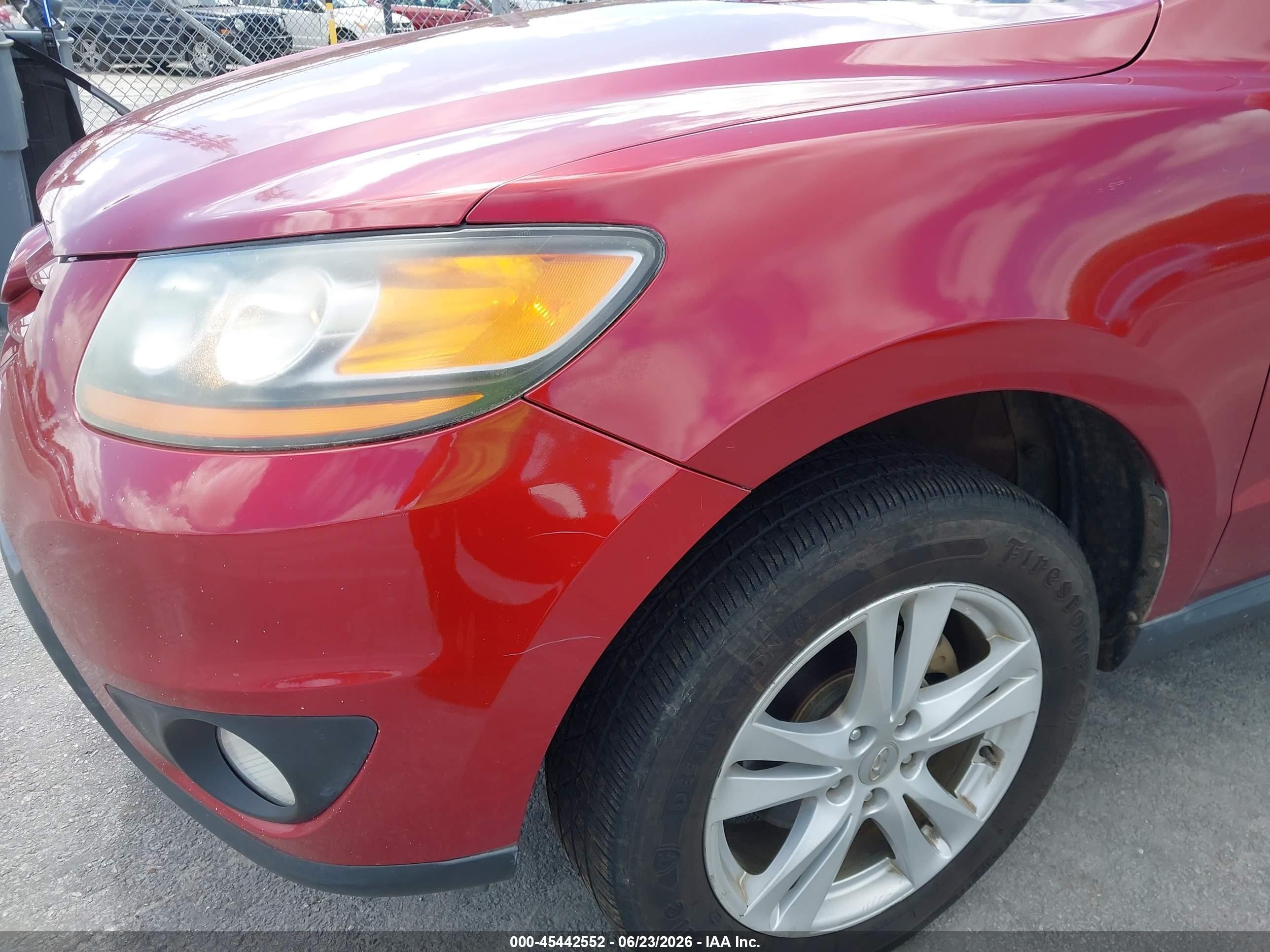 2010 Hyundai Santa Fe Se Red vin: 5NMSHDAG1AH411039