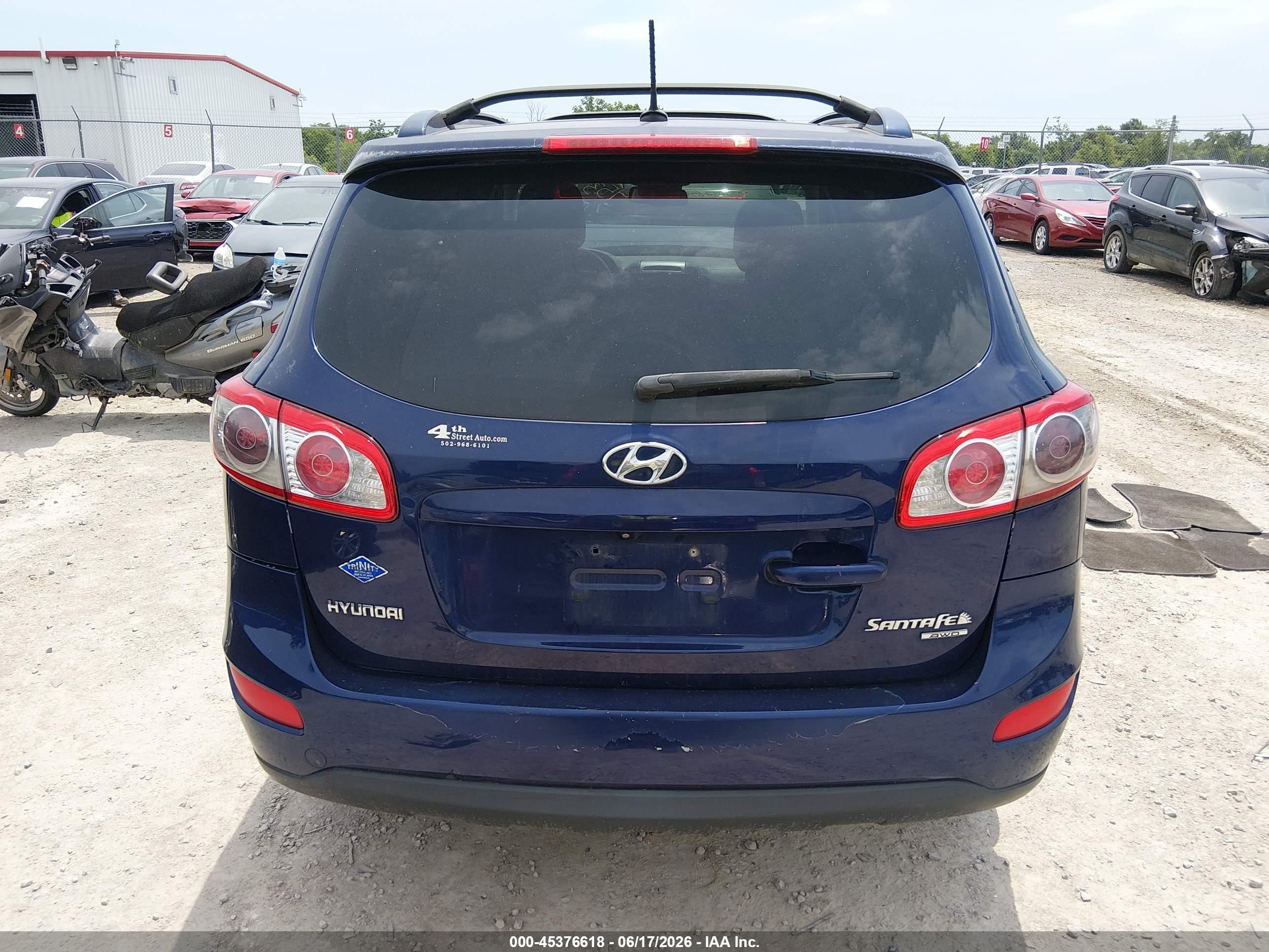 2010 Hyundai Santa Fe Se Purple vin: 5NMSHDAG4AH377193