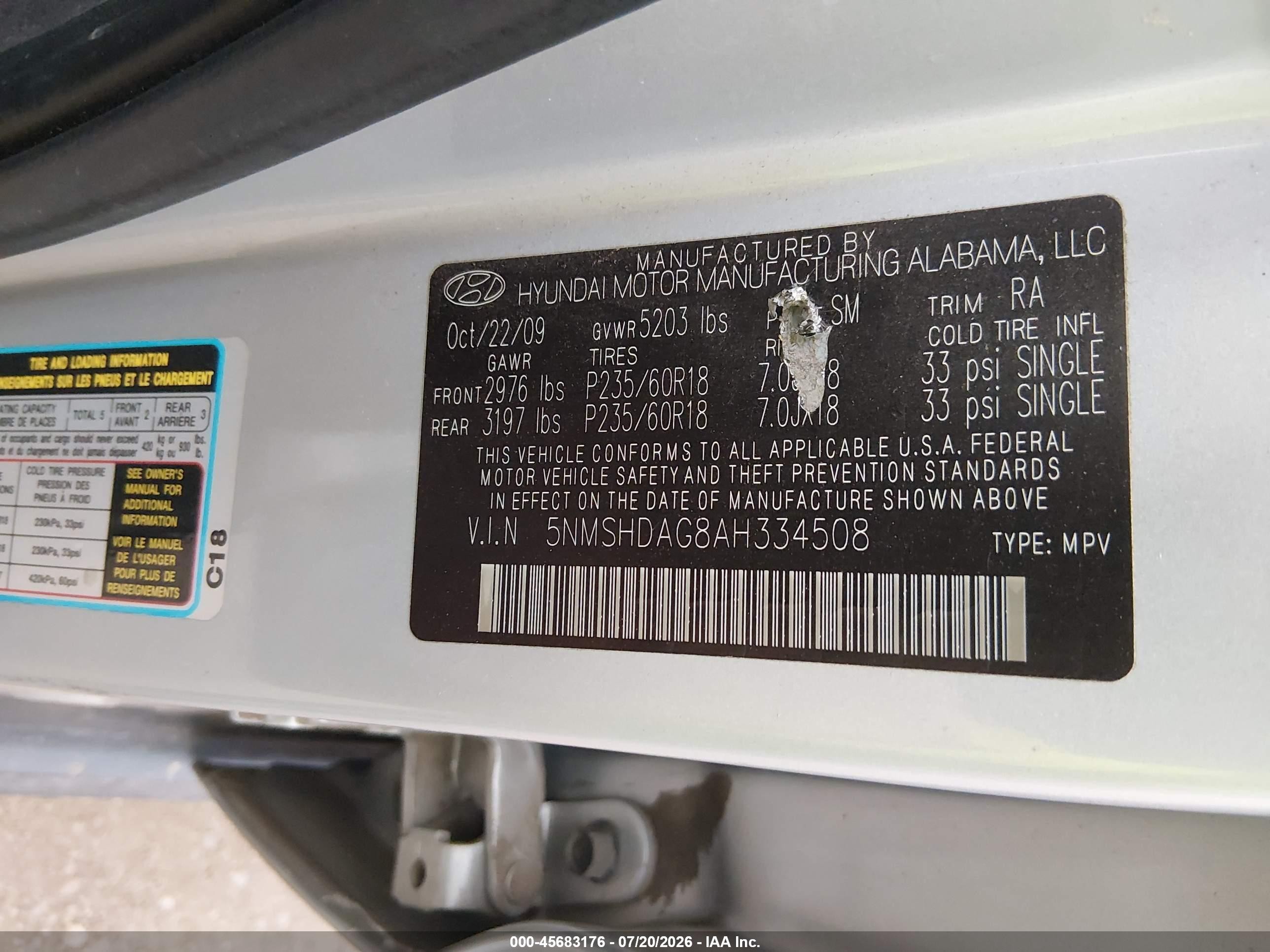 2010 Hyundai Santa Fe Se Серебряный vin: 5NMSHDAG8AH334508