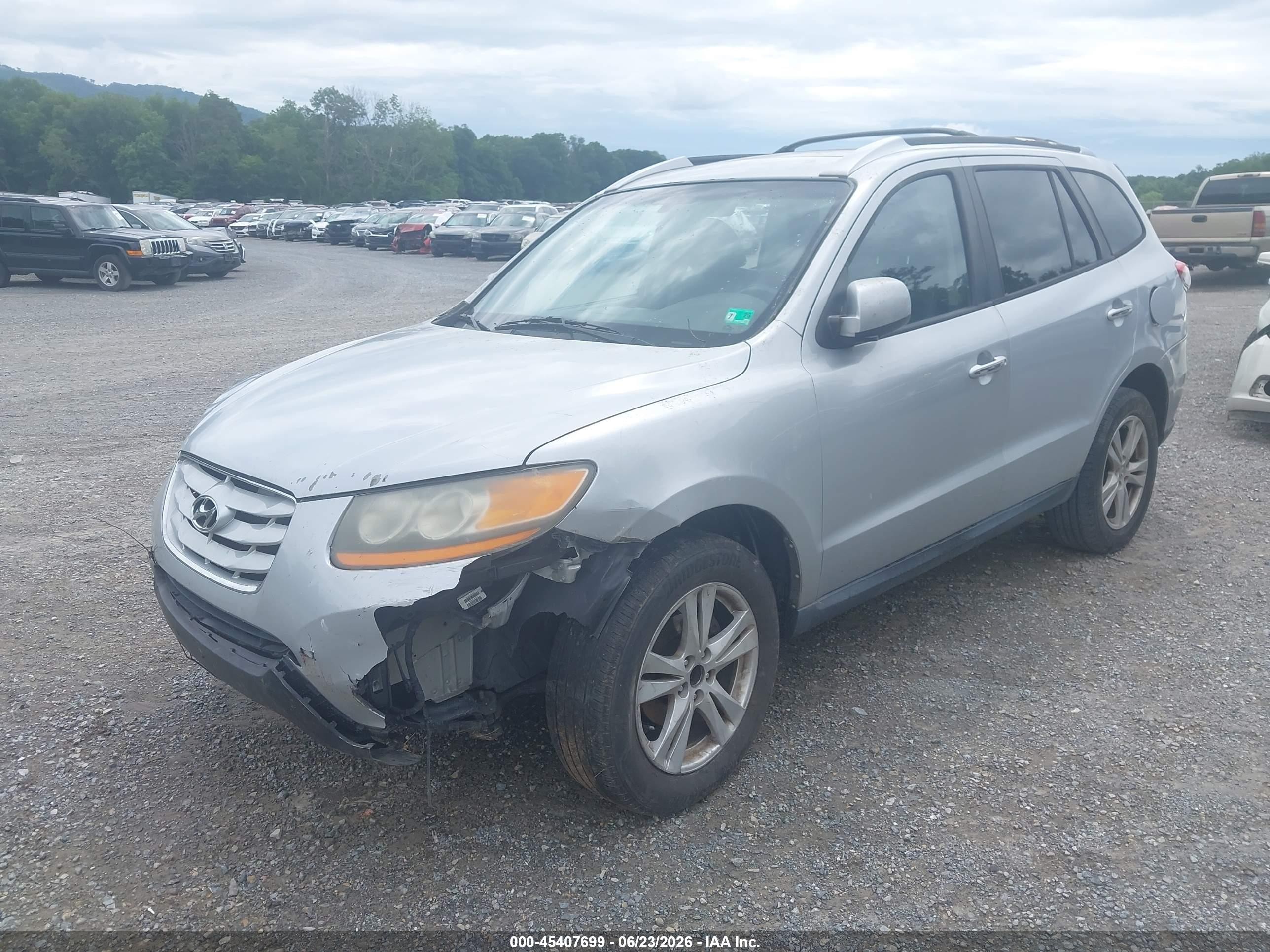 2010 Hyundai Santa Fe Limited V6 Silver vin: 5NMSK4AG8AH350340