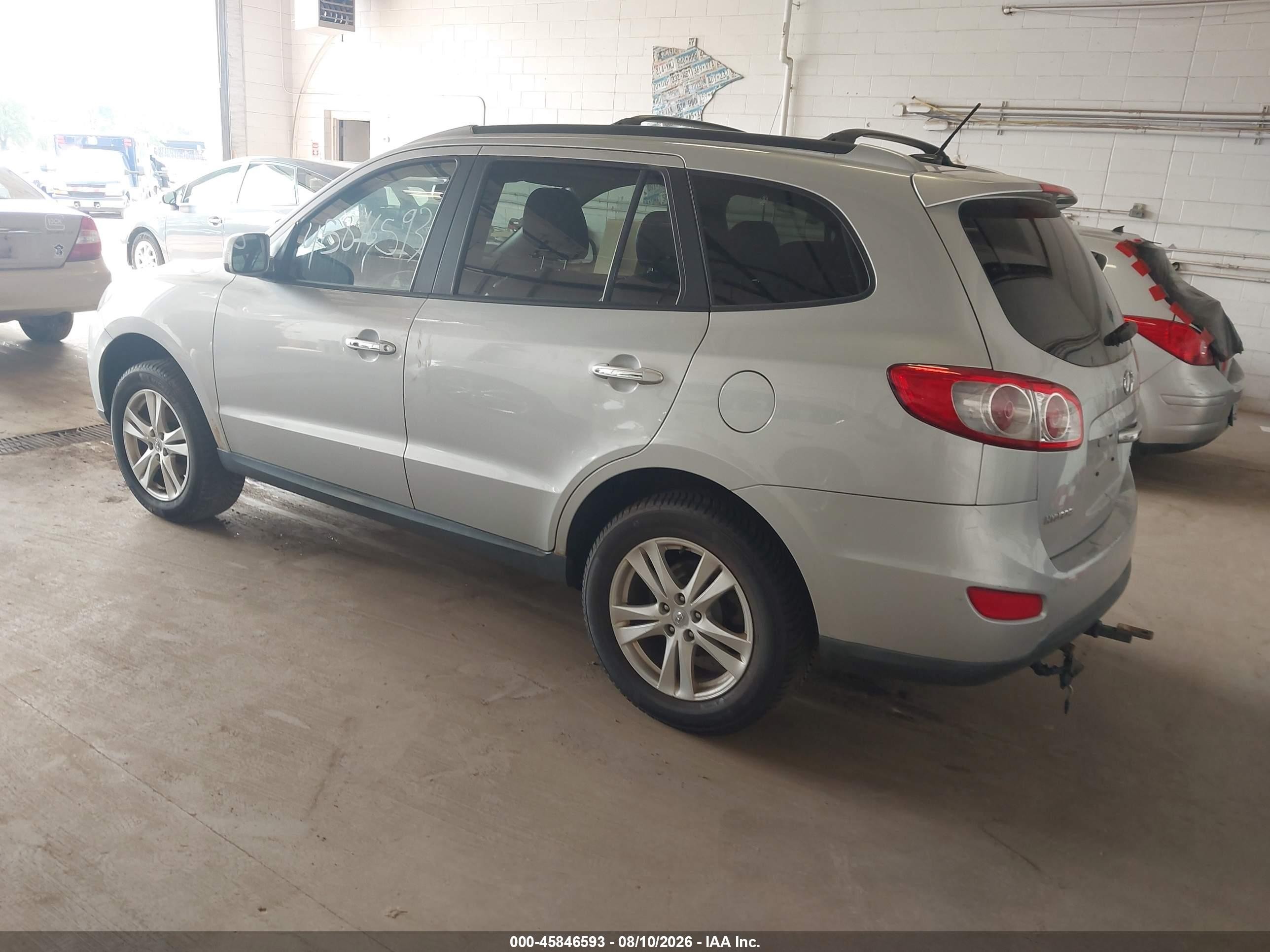 2010 Hyundai Santa Fe Limited V6 Silver vin: 5NMSK4AG8AH395679