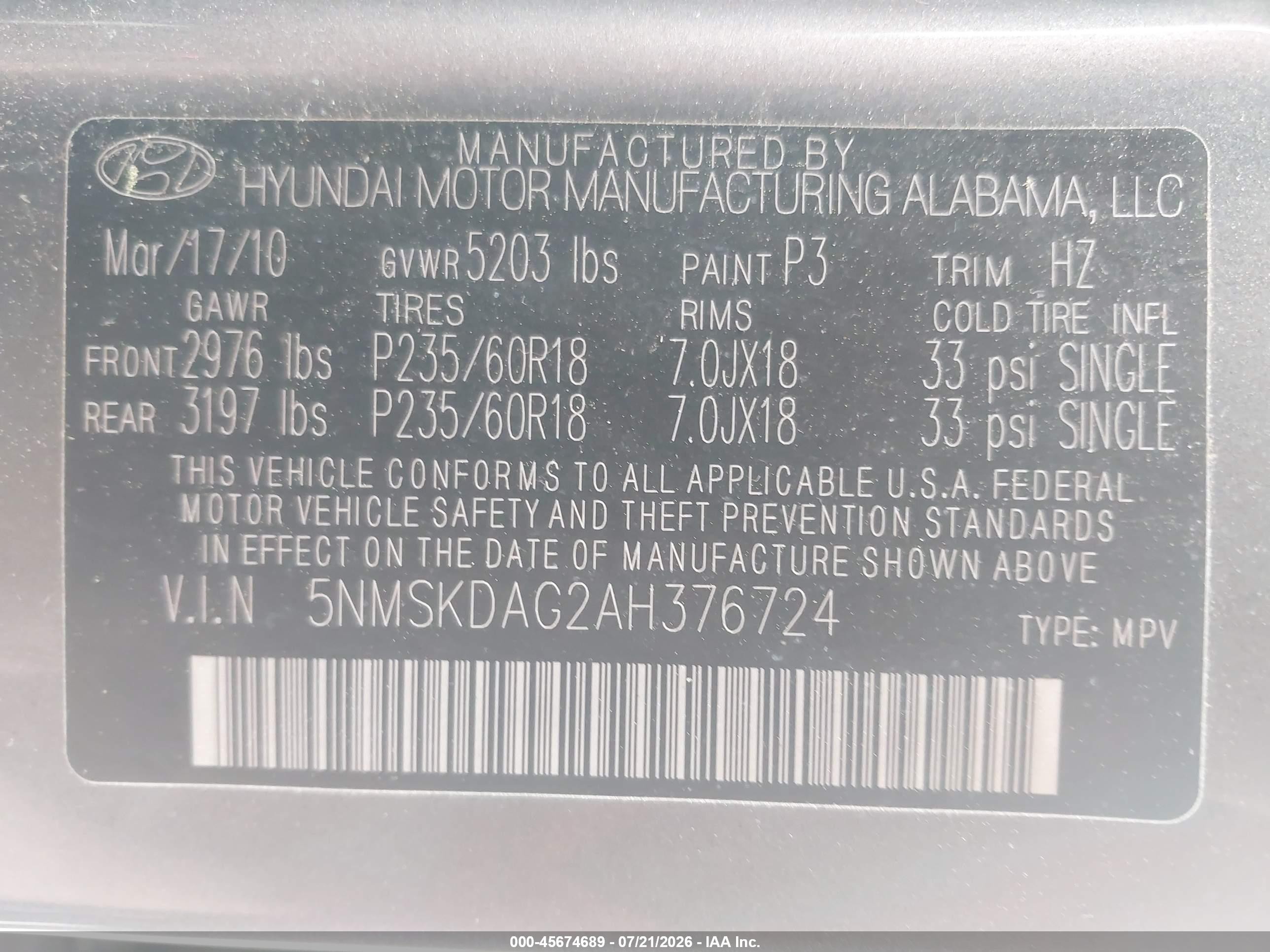 2010 Hyundai Santa Fe Limited V6 Gray vin: 5NMSKDAG2AH376724