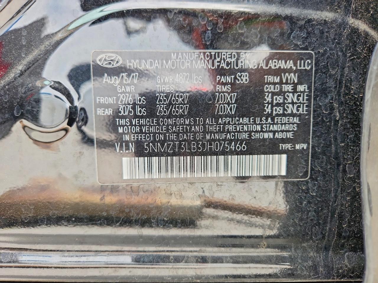 2018 Hyundai Santa Fe Sport 2.4l Черный vin: 5NMZT3LB3JH075466