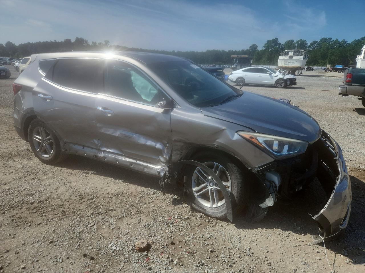2018 Hyundai Santa Fe Sport 2.4l Gray vin: 5NMZT3LB5JH077784