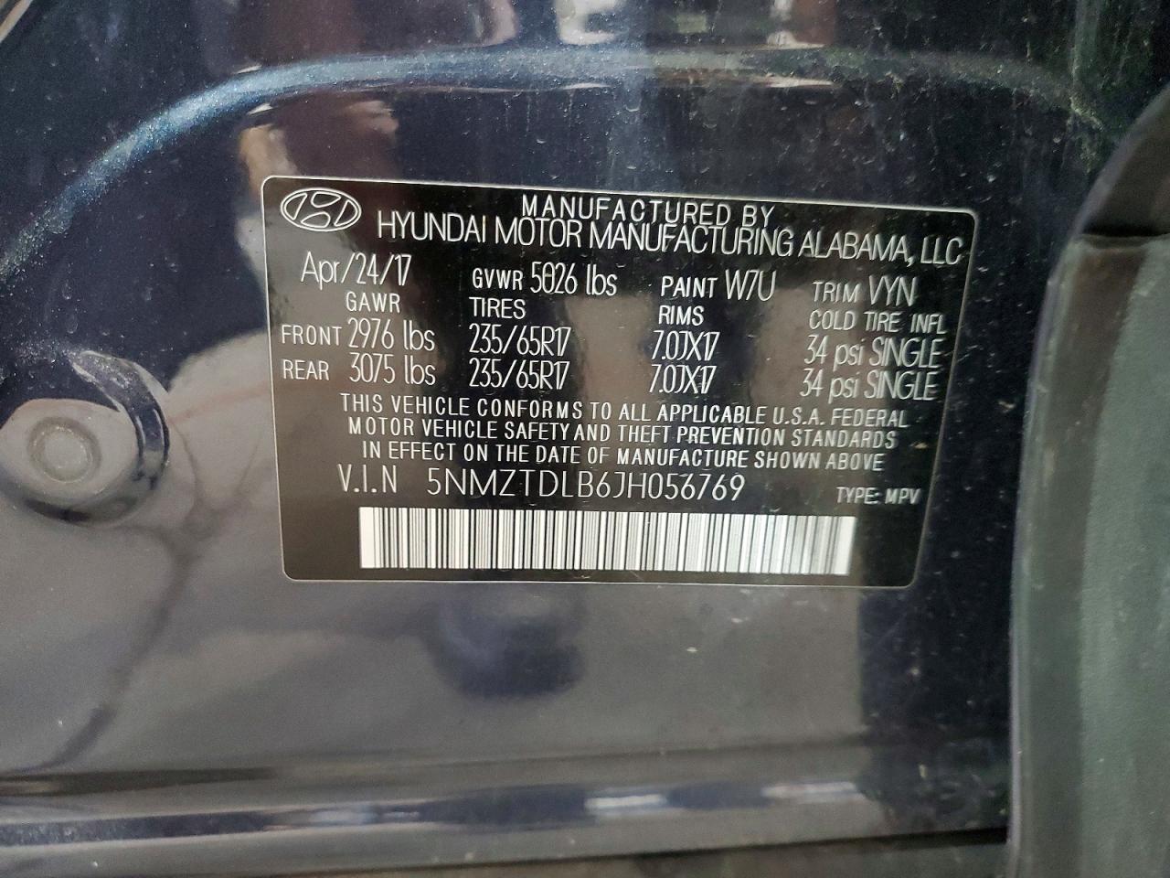 2018 Hyundai Santa Fe Sport 2.4l Синий vin: 5NMZTDLB6JH056769