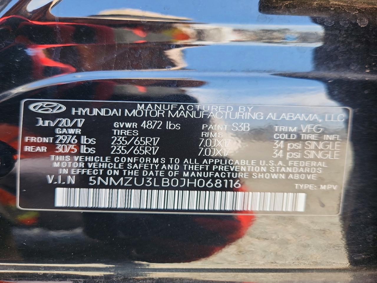 2018 Hyundai Santa Fe Sport 2.4l Черный vin: 5NMZU3LB0JH068116