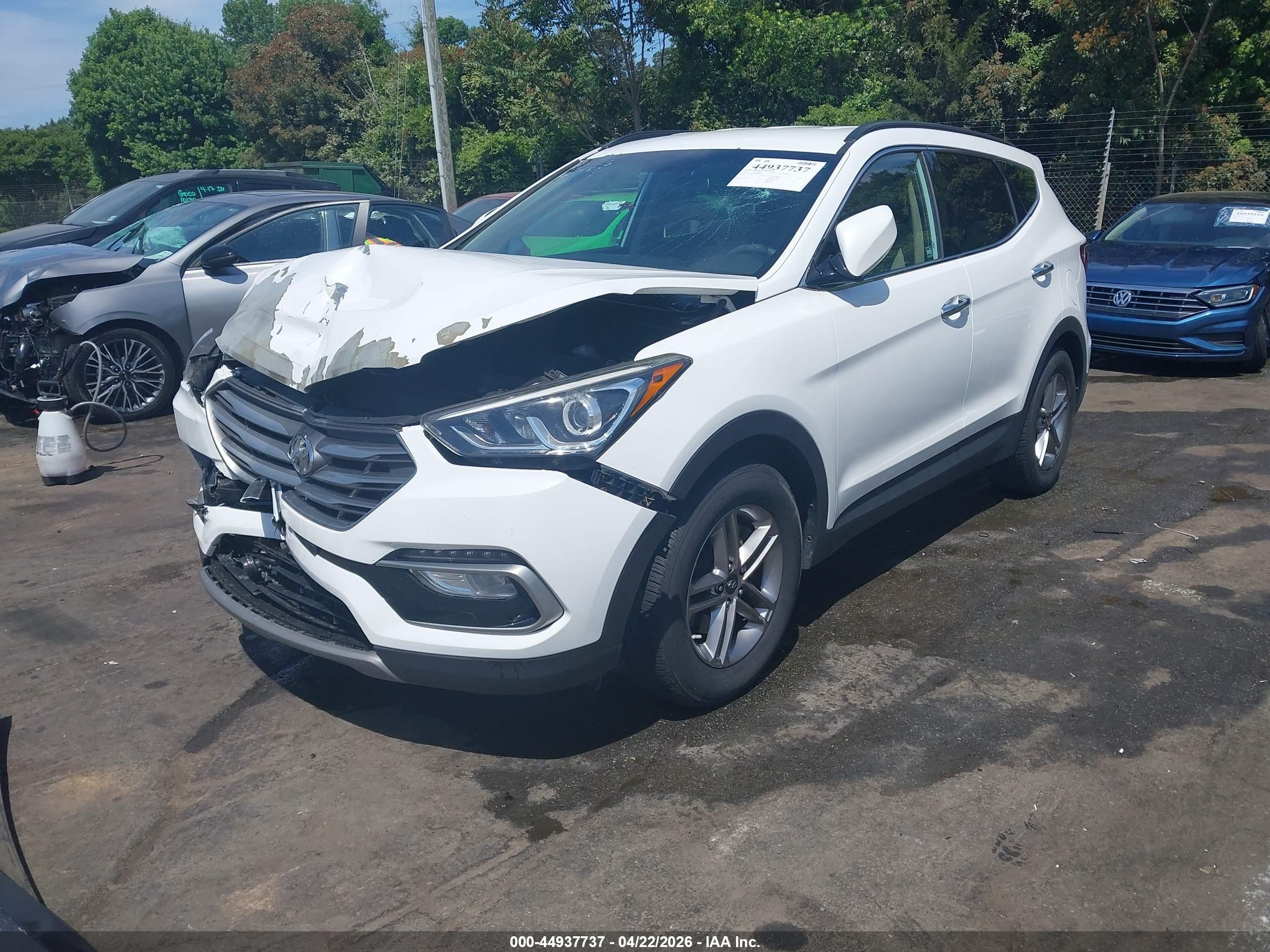 2017 Hyundai Santa Fe Sport 2.4l White vin: 5NMZU3LB6HH005404