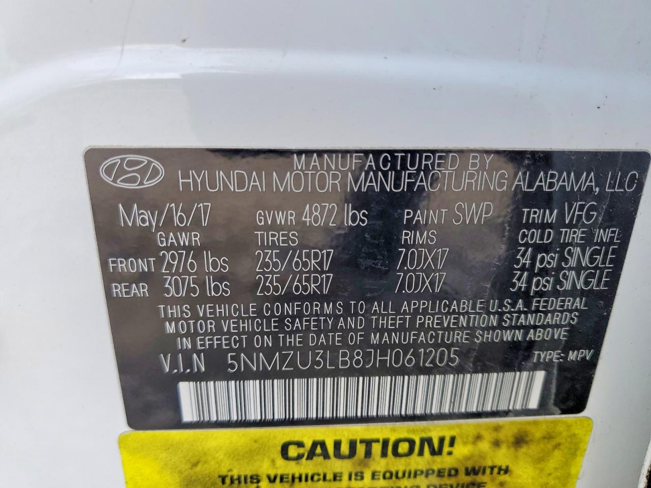 2018 Hyundai Santa Fe Sport Белый vin: 5NMZU3LB8JH061205
