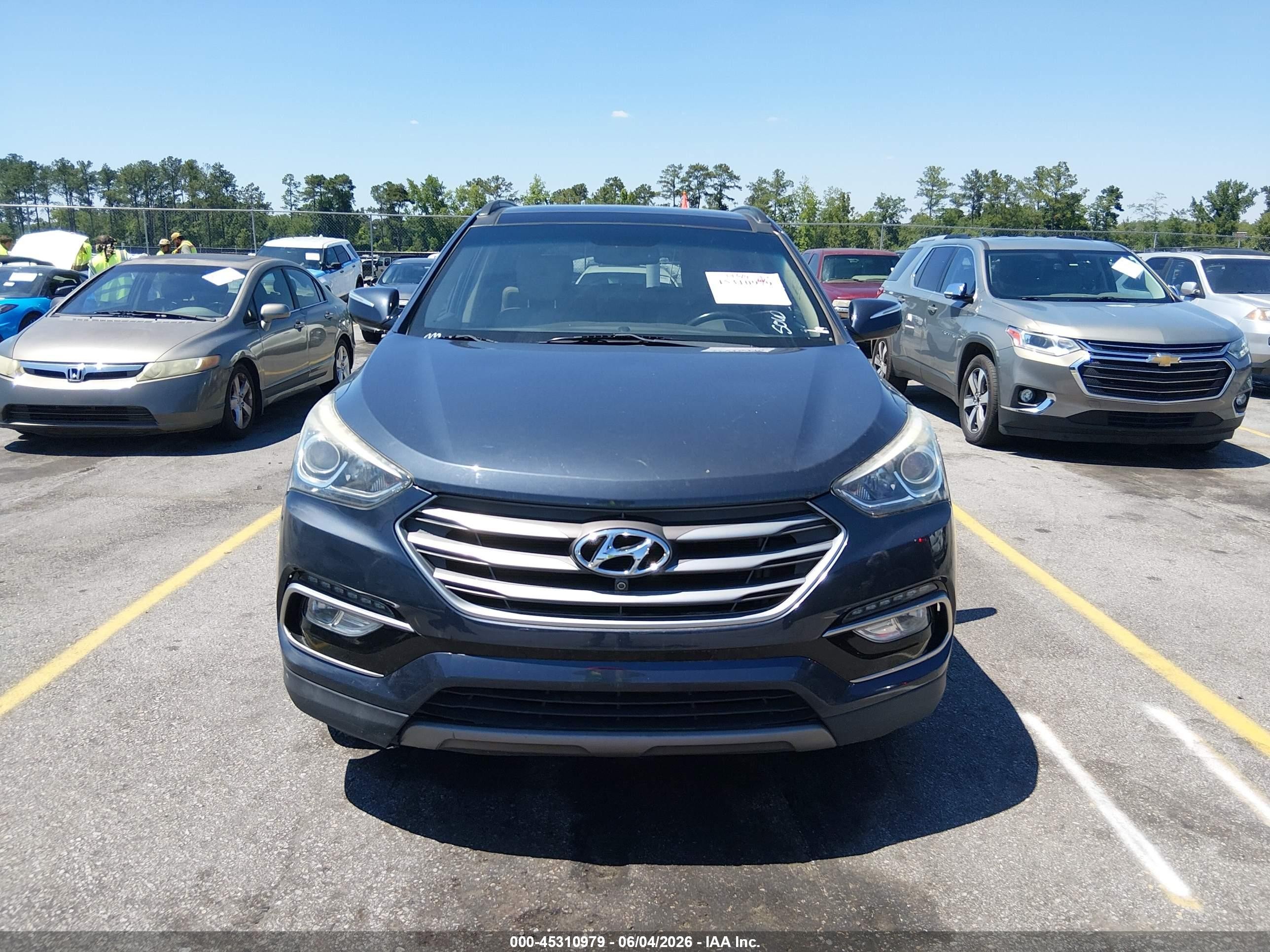 2017 Hyundai Santa Fe Sport 2.4l Blue vin: 5NMZU3LBXHH045467