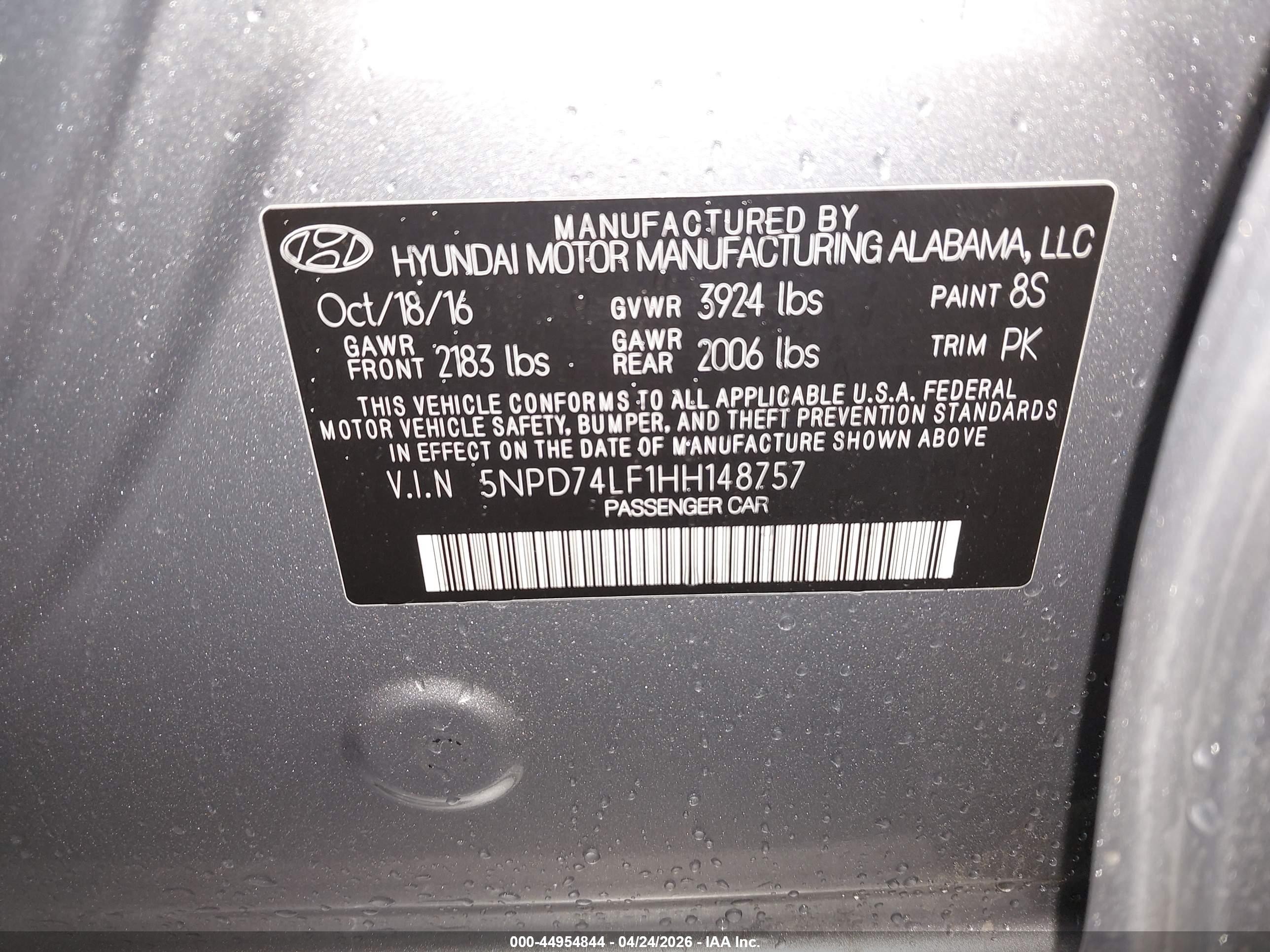 2017 Hyundai Elantra Se Silver vin: 5NPD74LF1HH148757