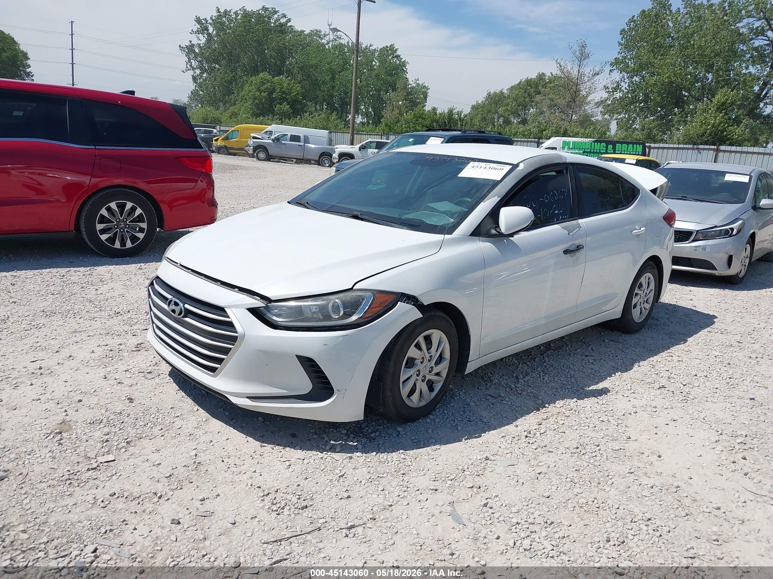 2017 Hyundai Elantra Se White vin: 5NPD74LF2HH065452