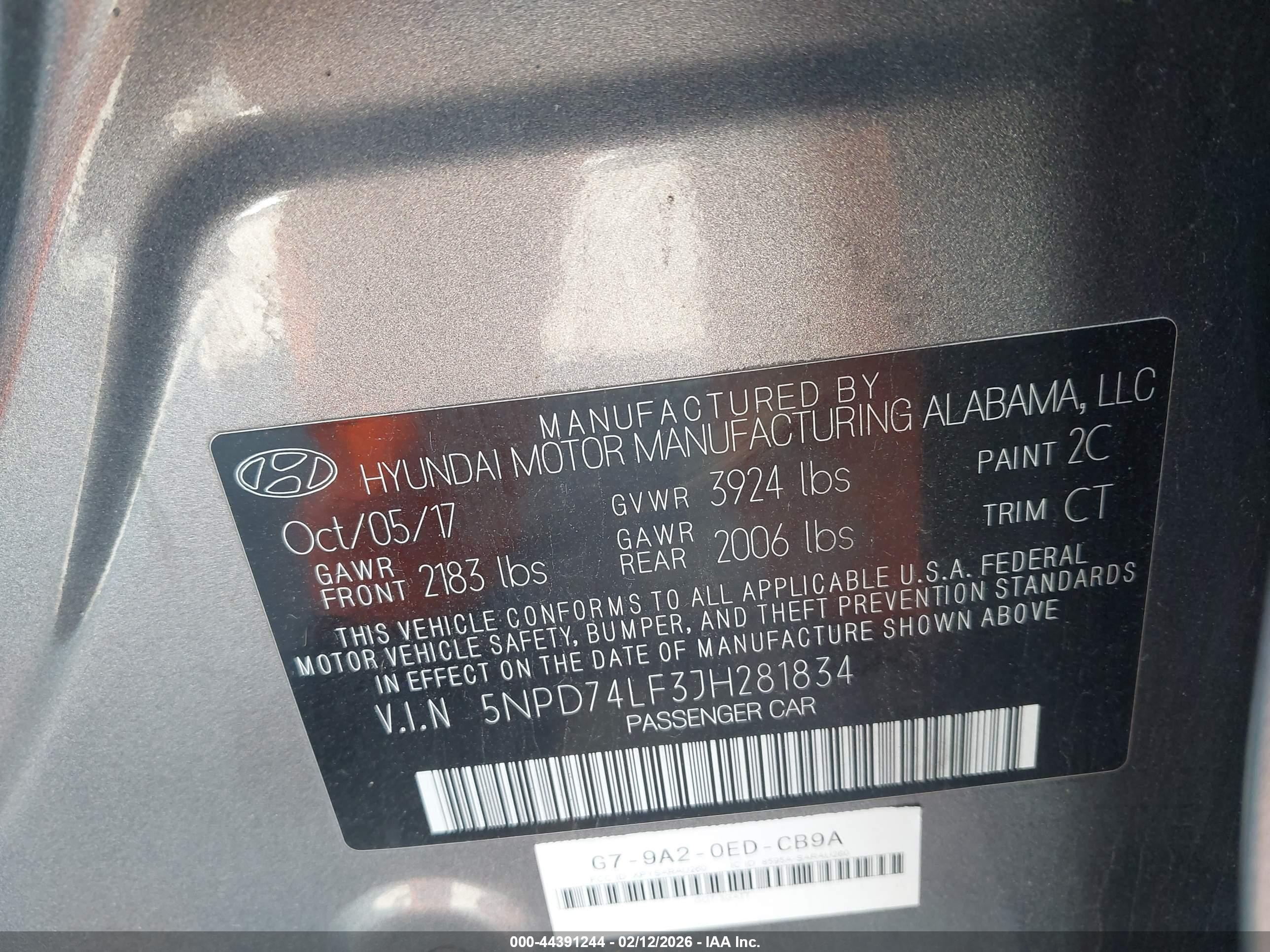 2018 Hyundai Elantra Se Gray vin: 5NPD74LF3JH281834