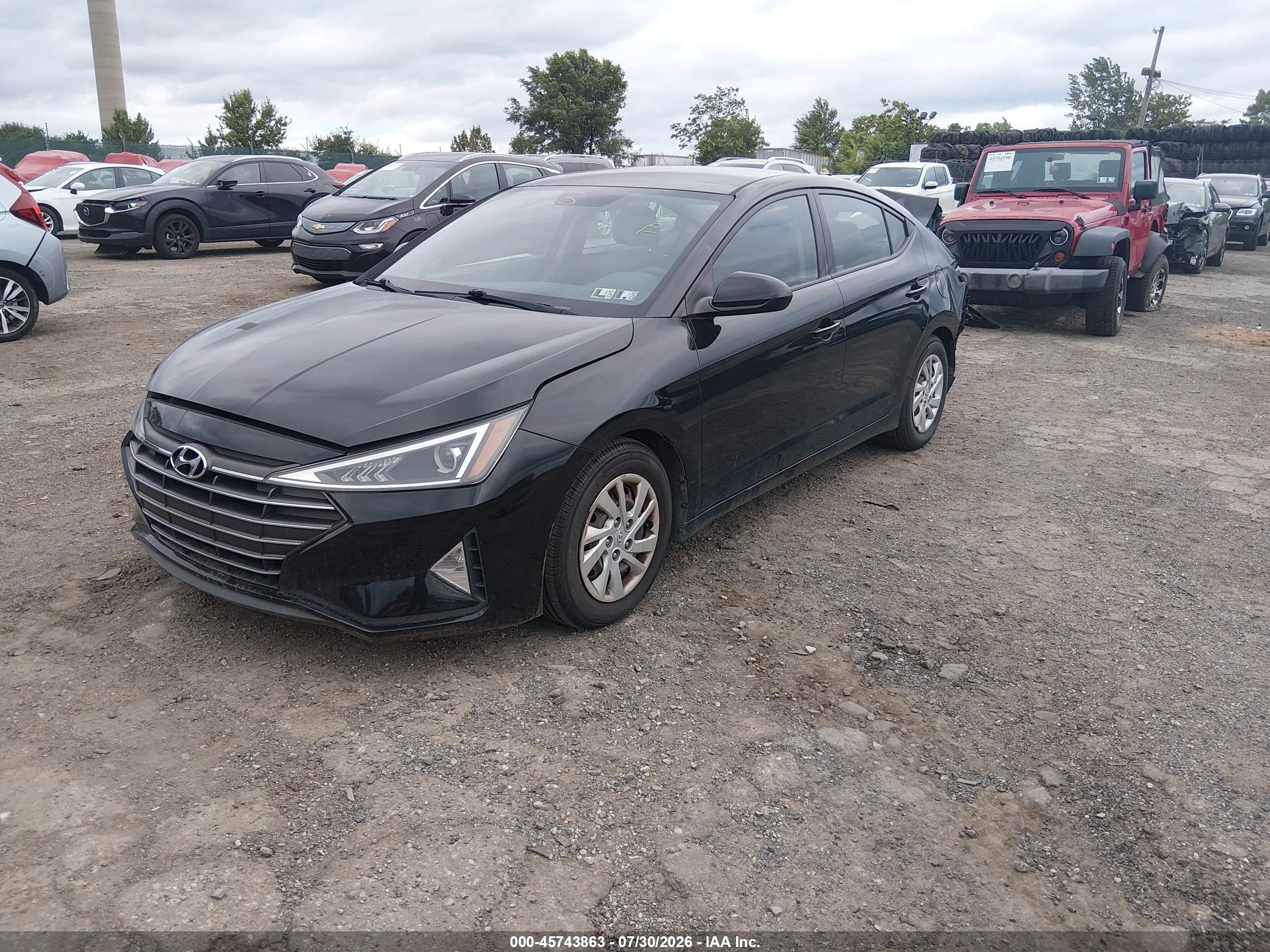 2019 Hyundai Elantra Se Black vin: 5NPD74LF3KH466158